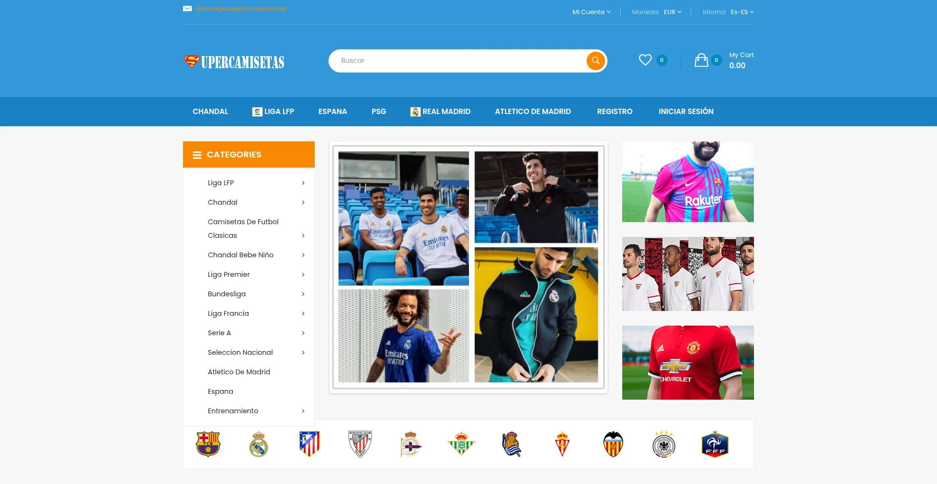Website screenshot of Supercamisetas.net