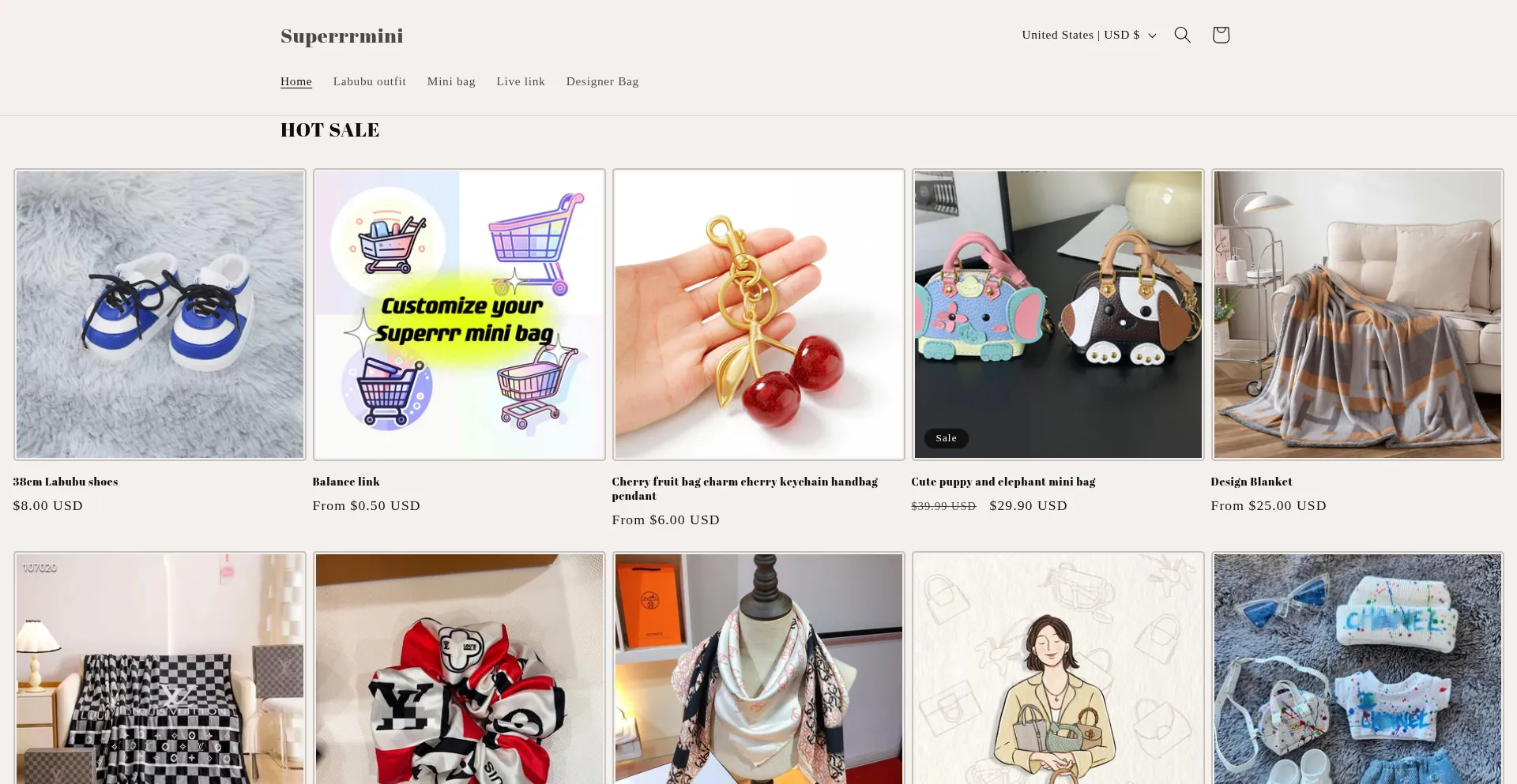 Website screenshot of Superrrmini.com