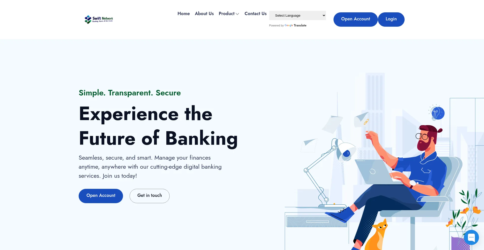 Website screenshot of Swift-network.org