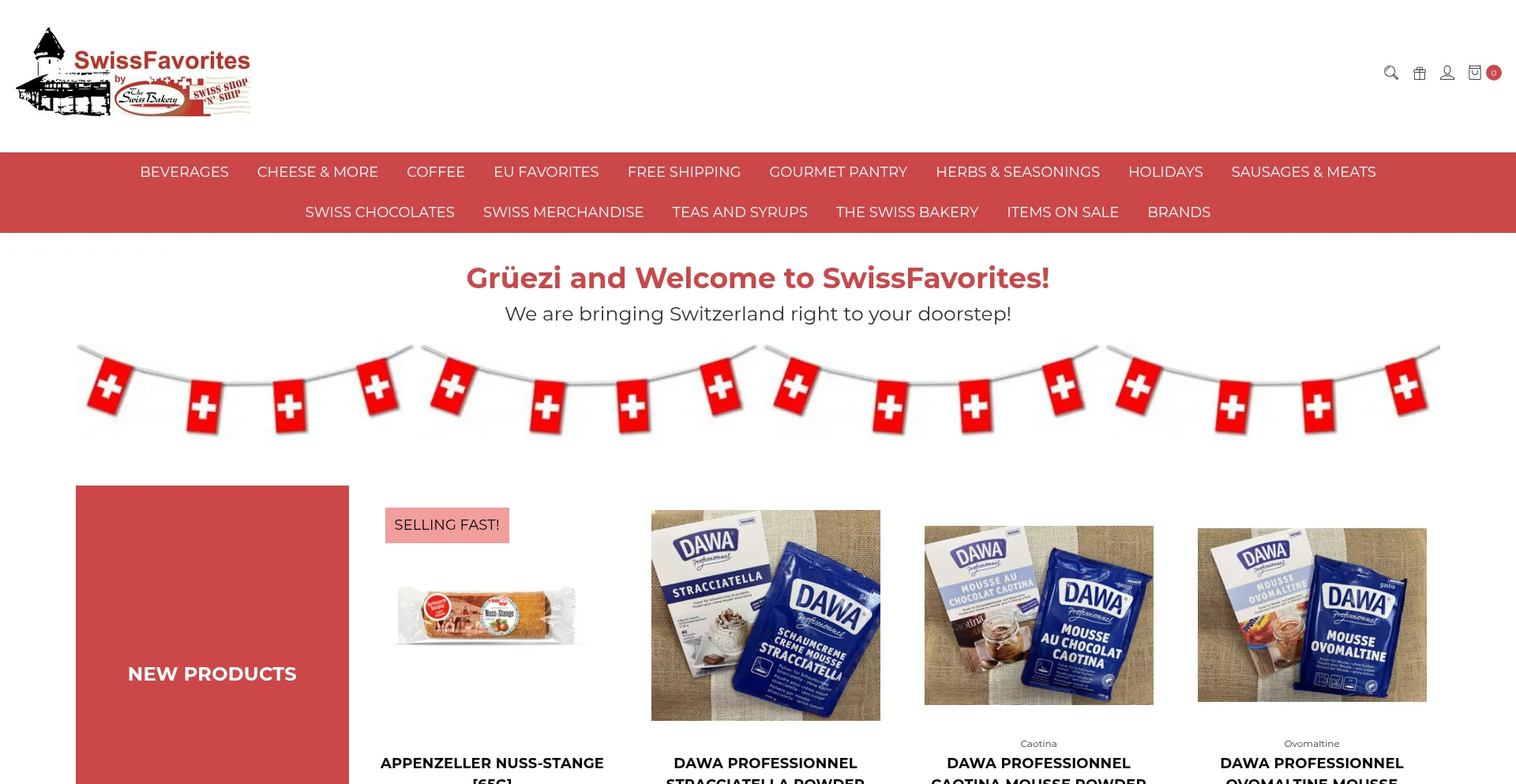 Website screenshot of Swissfavorites.com