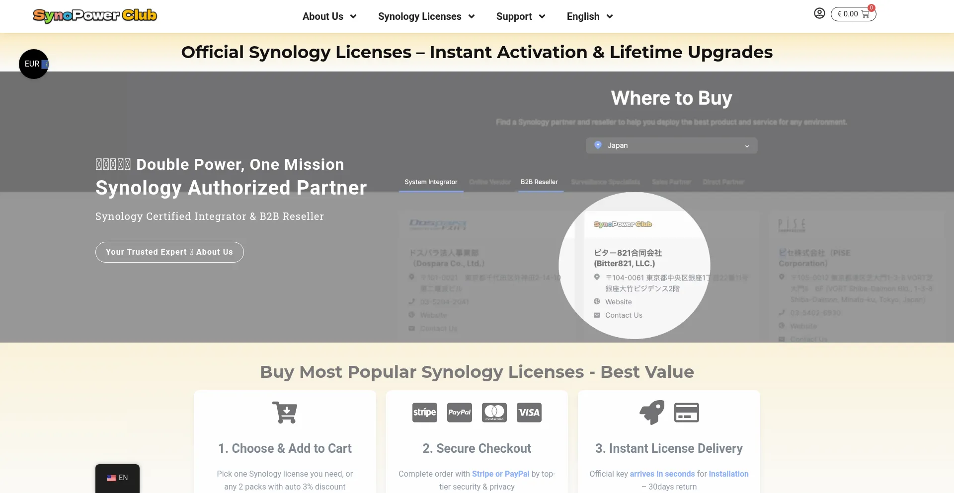 Website screenshot of Synopower.club