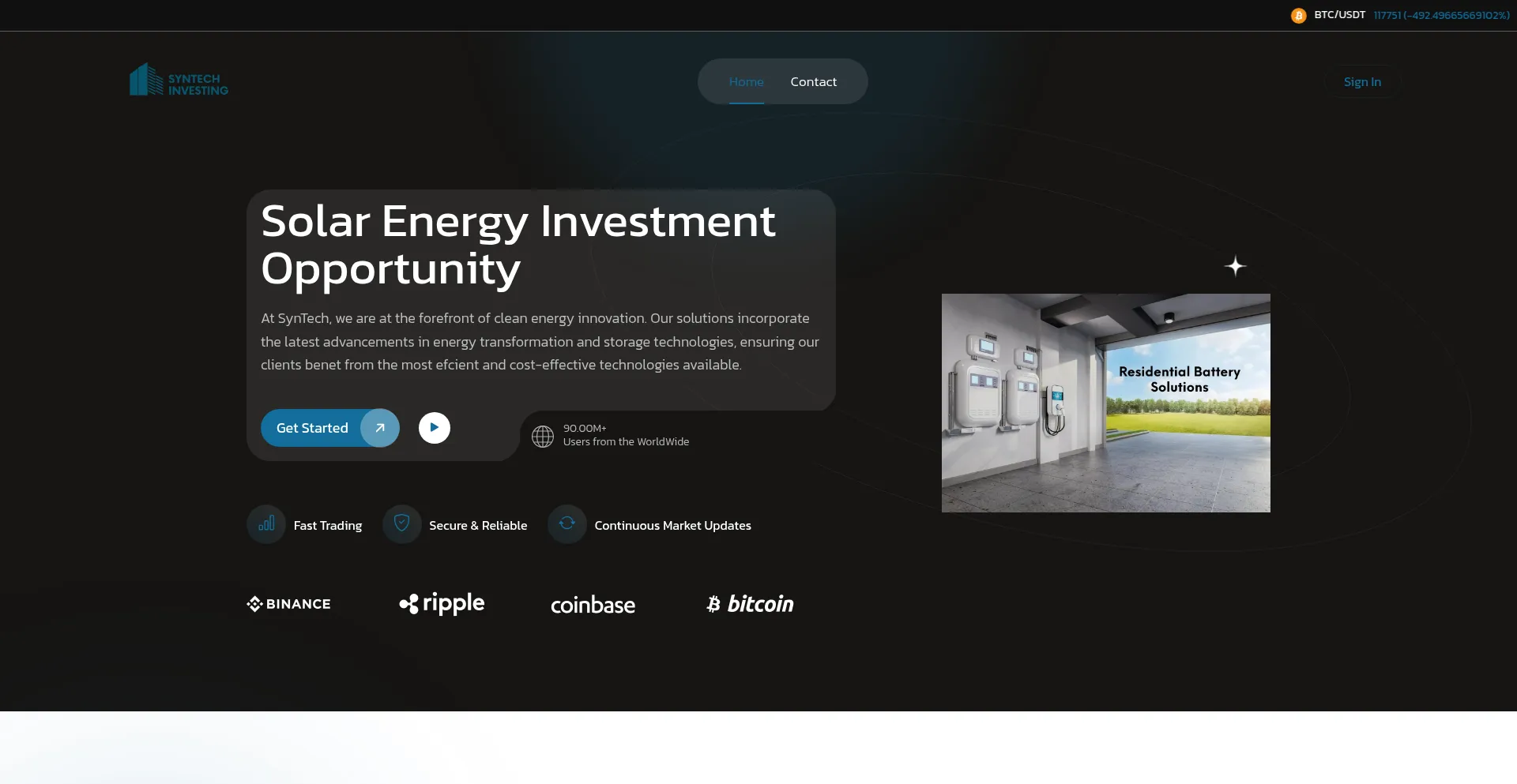 Website screenshot of Syntechinvesting.com