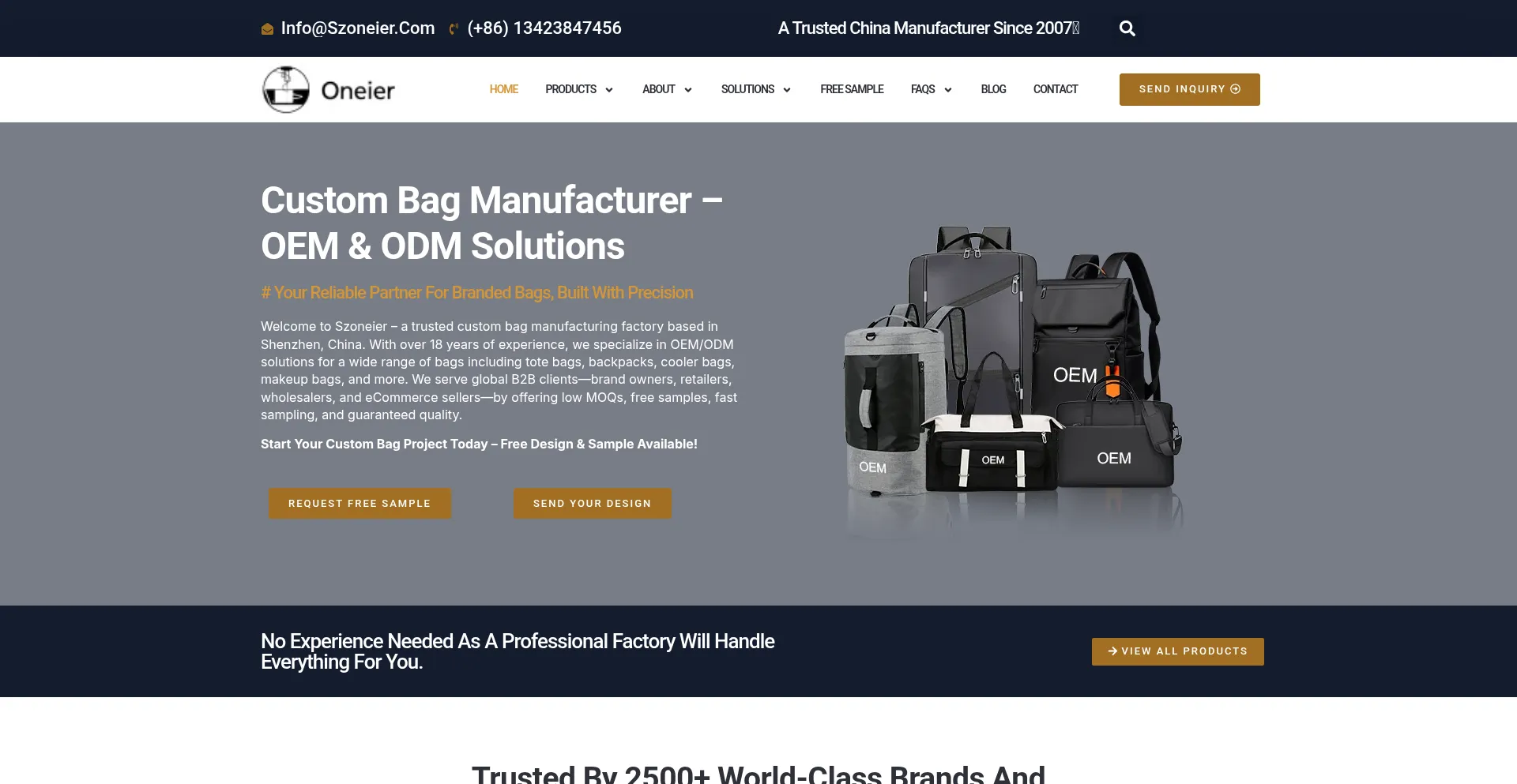 Website screenshot of Szoneier.com