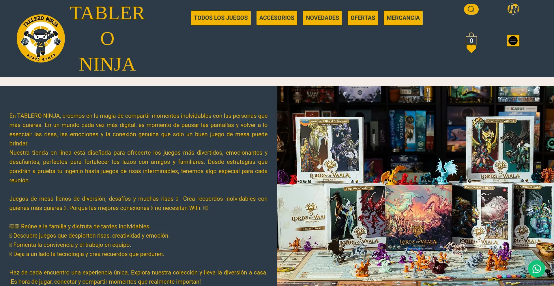 Website screenshot of Tableroninja.com