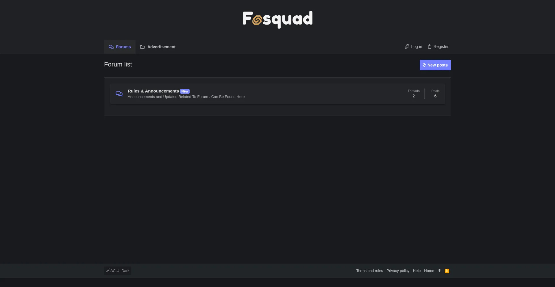 Website screenshot of Talk.fssquad.com