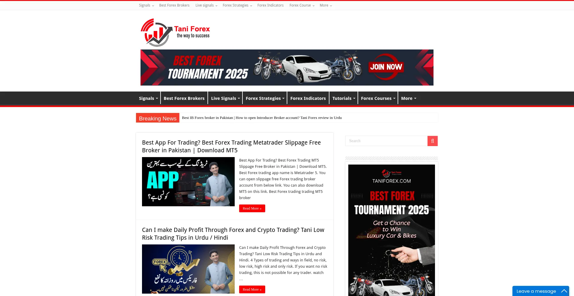 Taniforex.com Screenshot