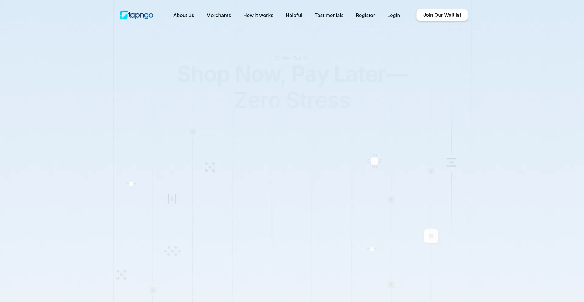 Website screenshot of Tapngo.co.za