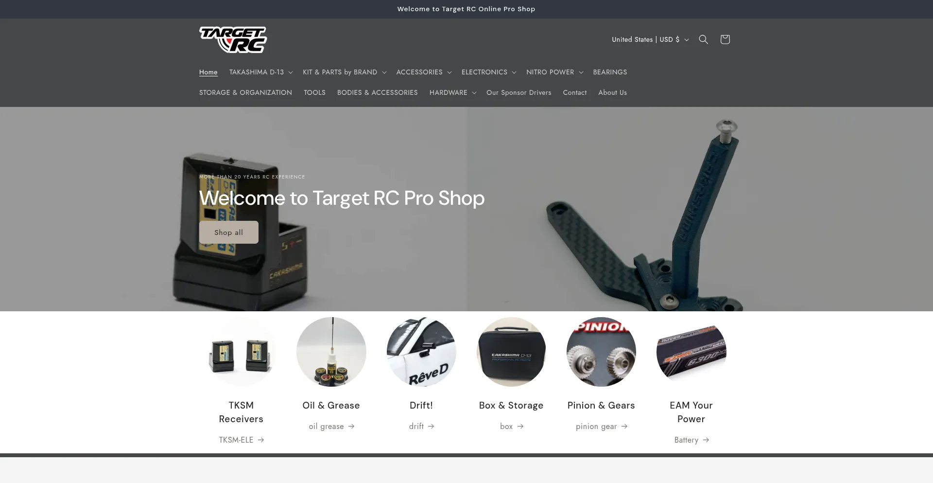 Website screenshot of Targetrc.com