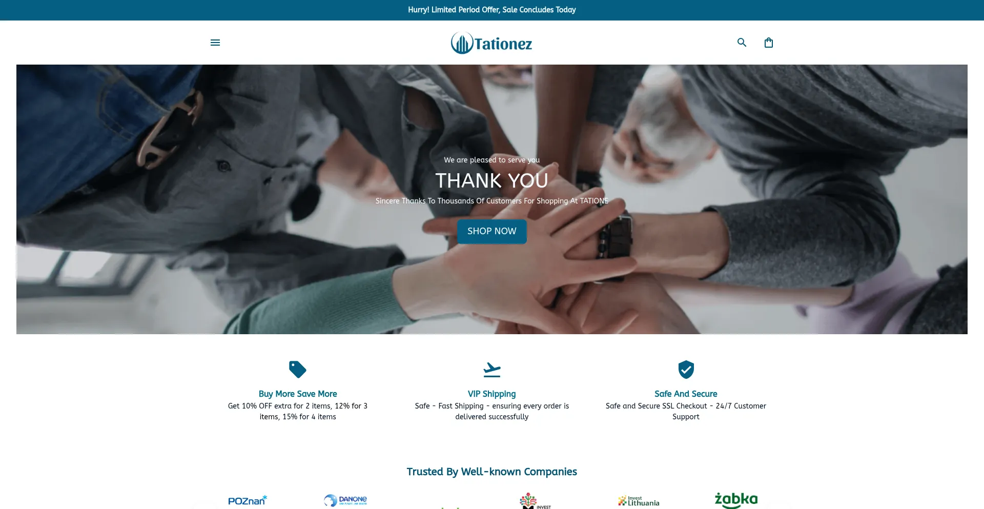Website screenshot of Tationez.com