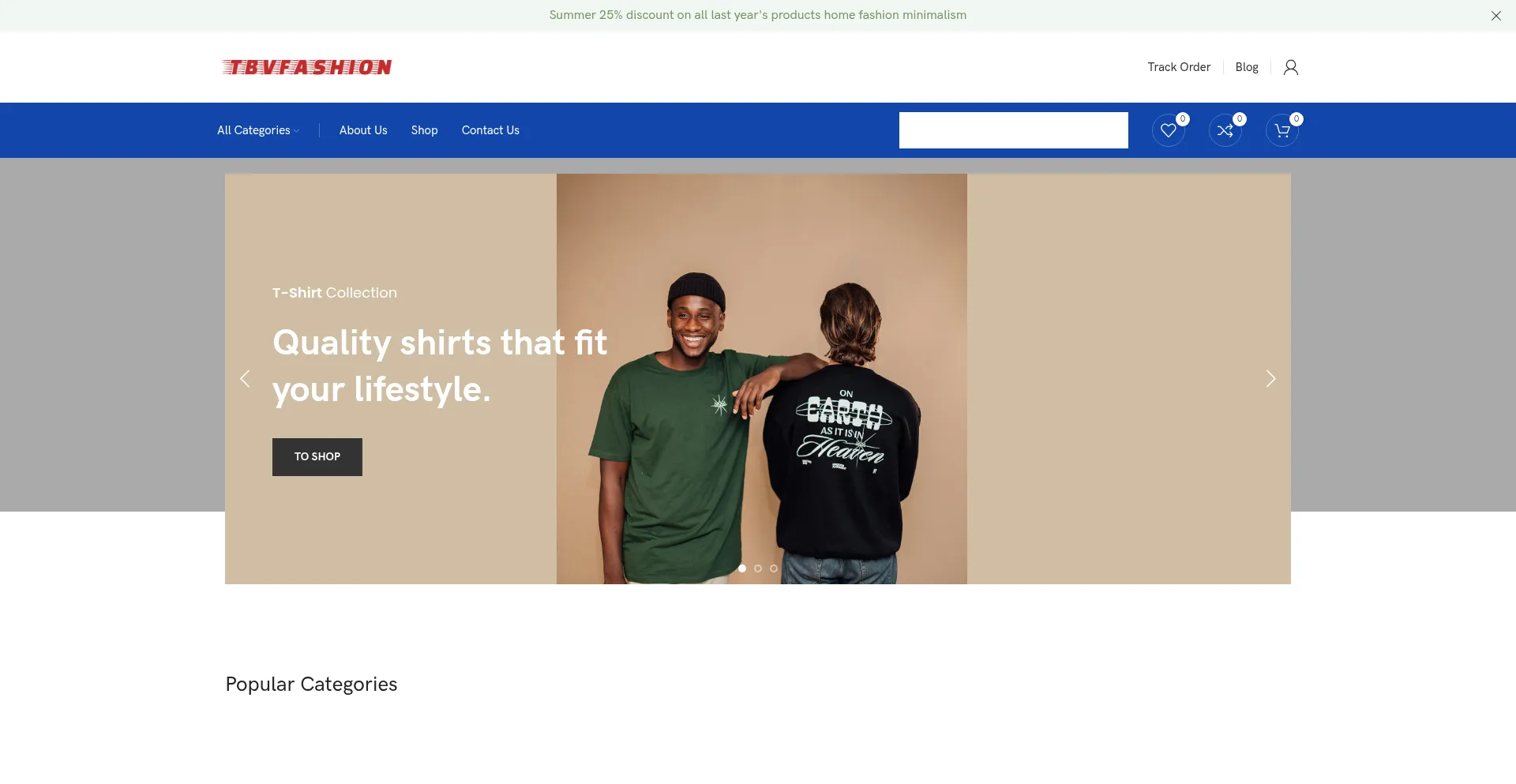 Website screenshot of Tbvfashion.com