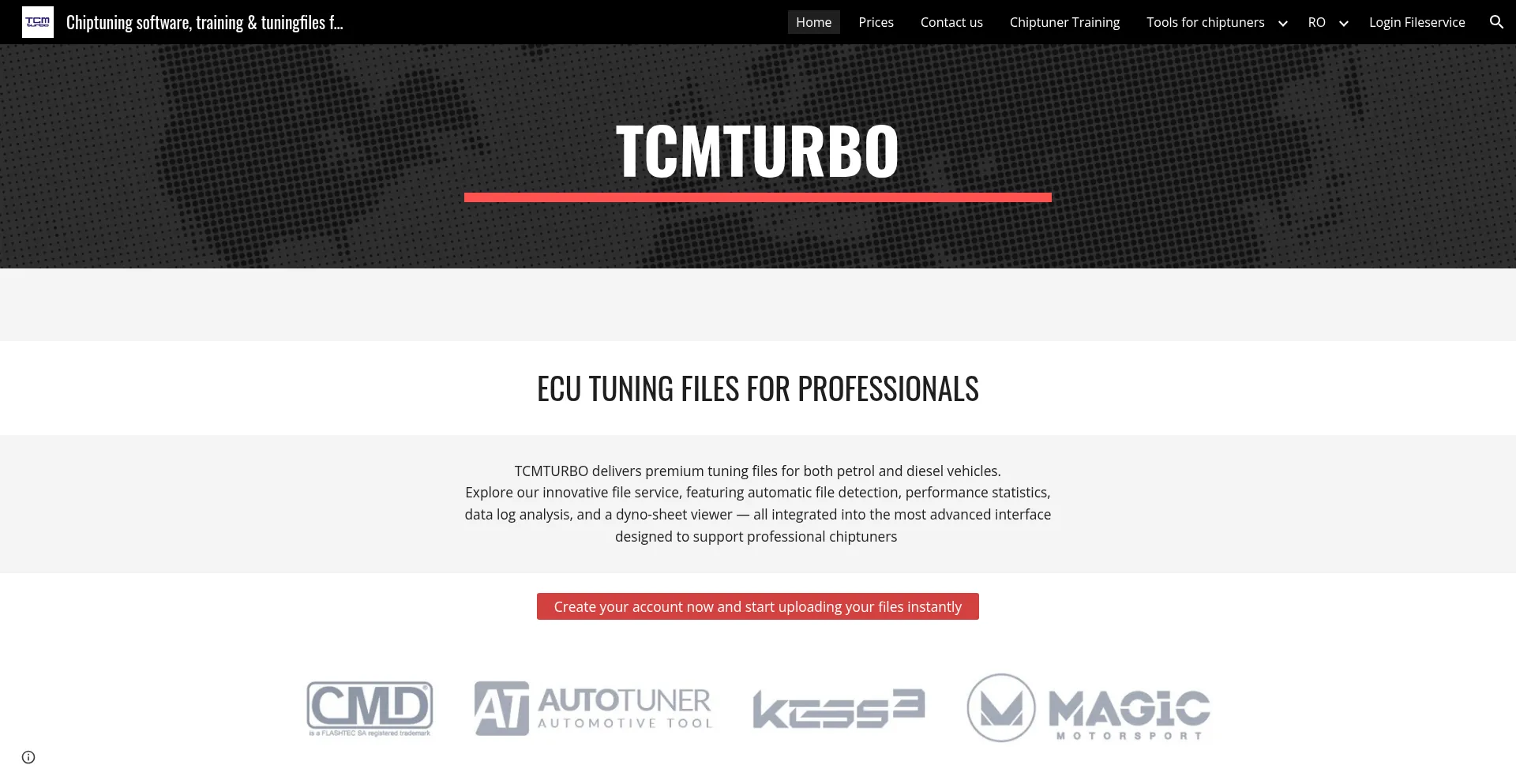 Website screenshot of Tcmturbo.ro