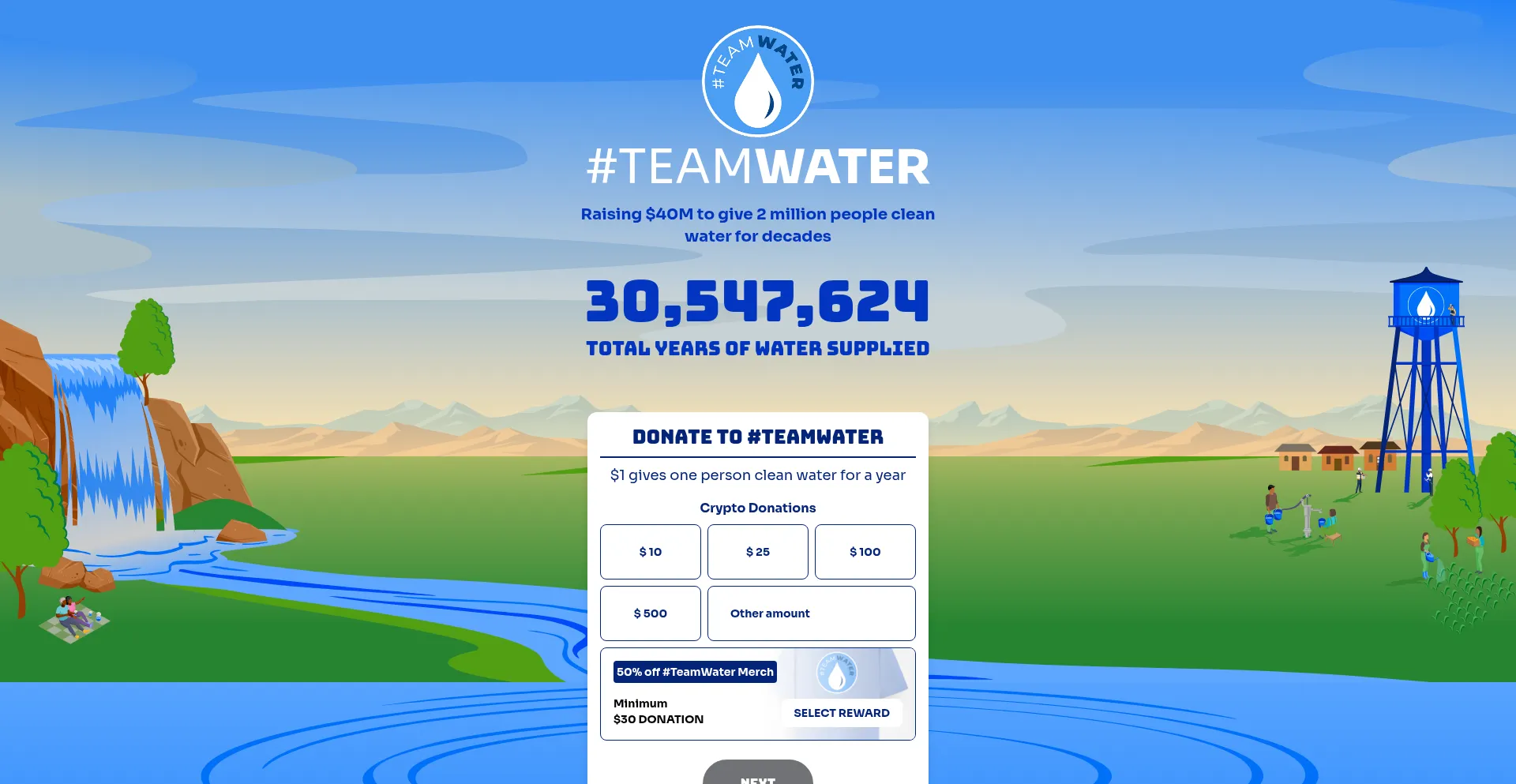 Website screenshot of Teamwater-org.com