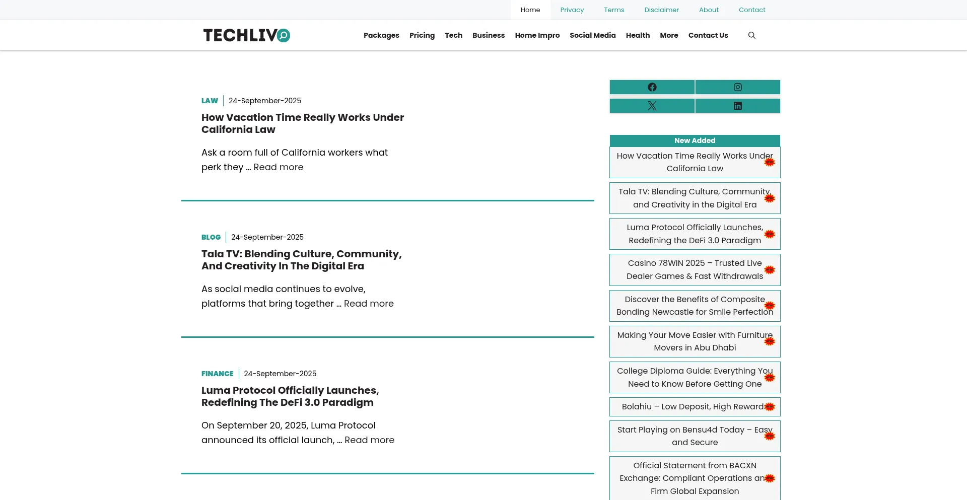 Techlivo.com Screenshot