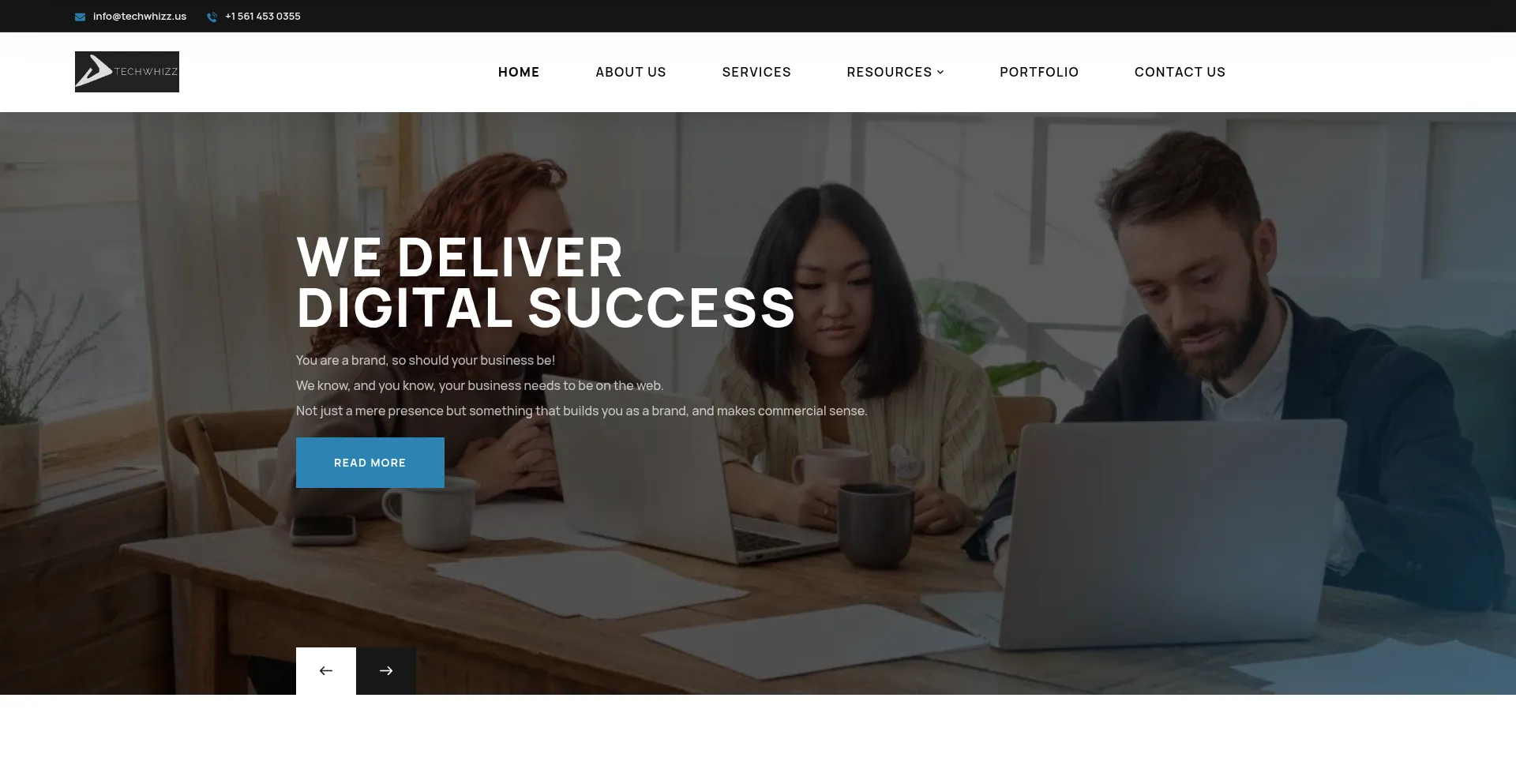 Website screenshot of Techwhizz.us