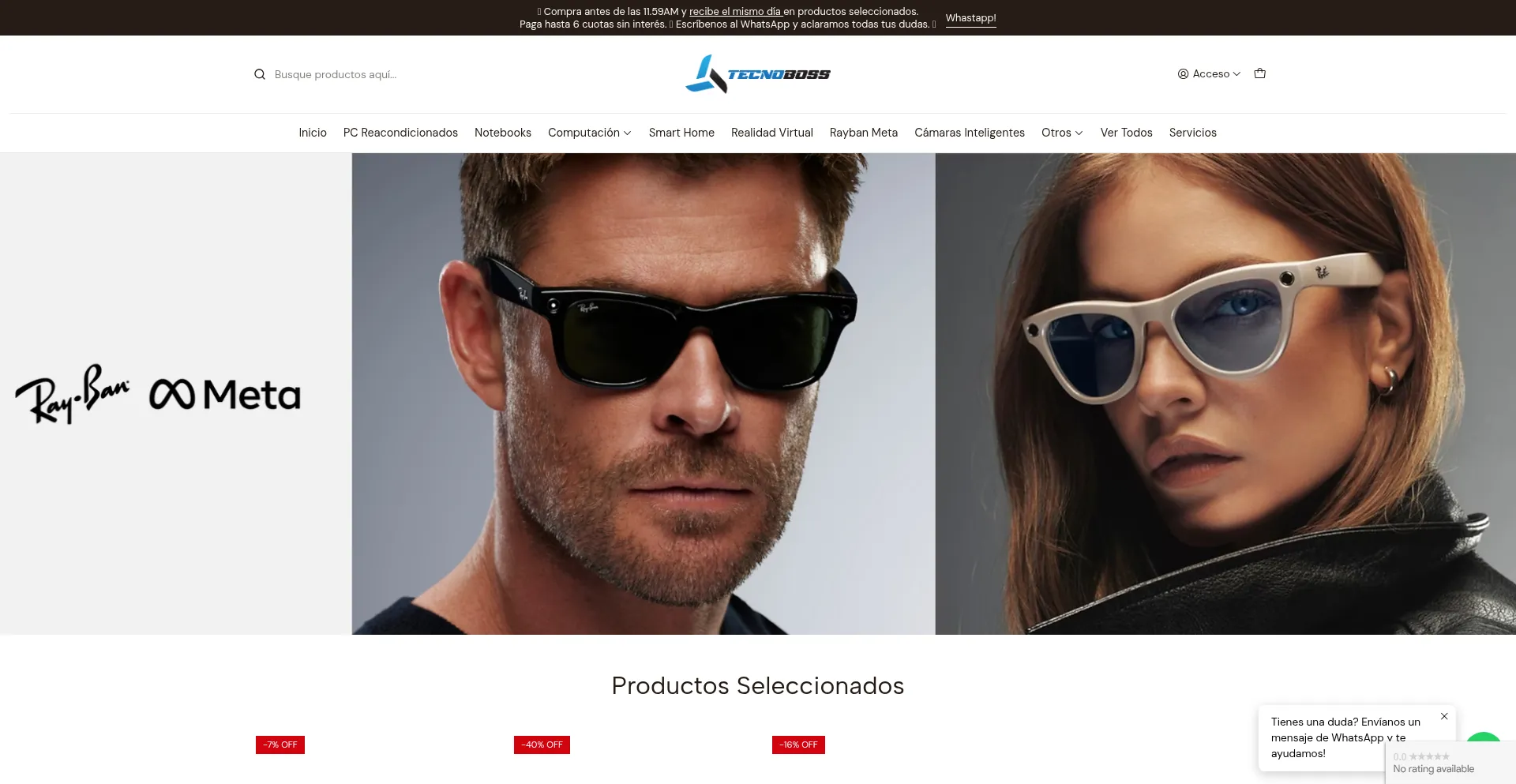 Website screenshot of Tecnoboss.cl