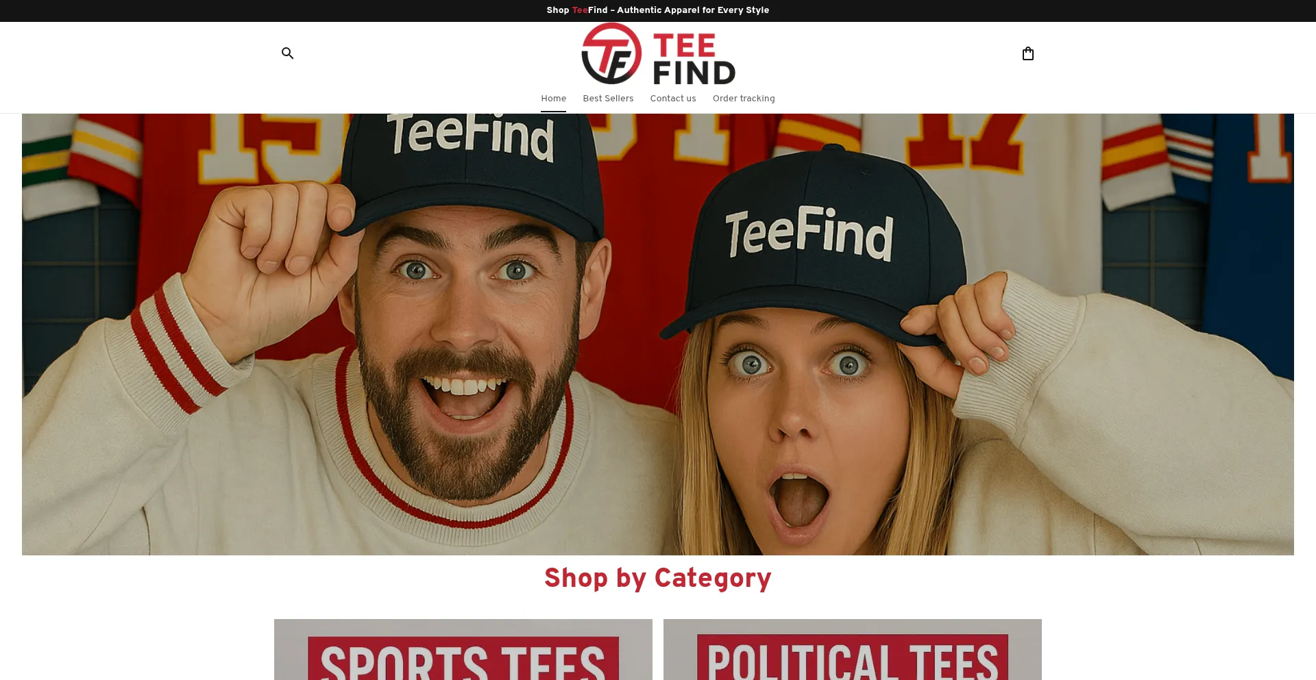 Website screenshot of Teefind.com