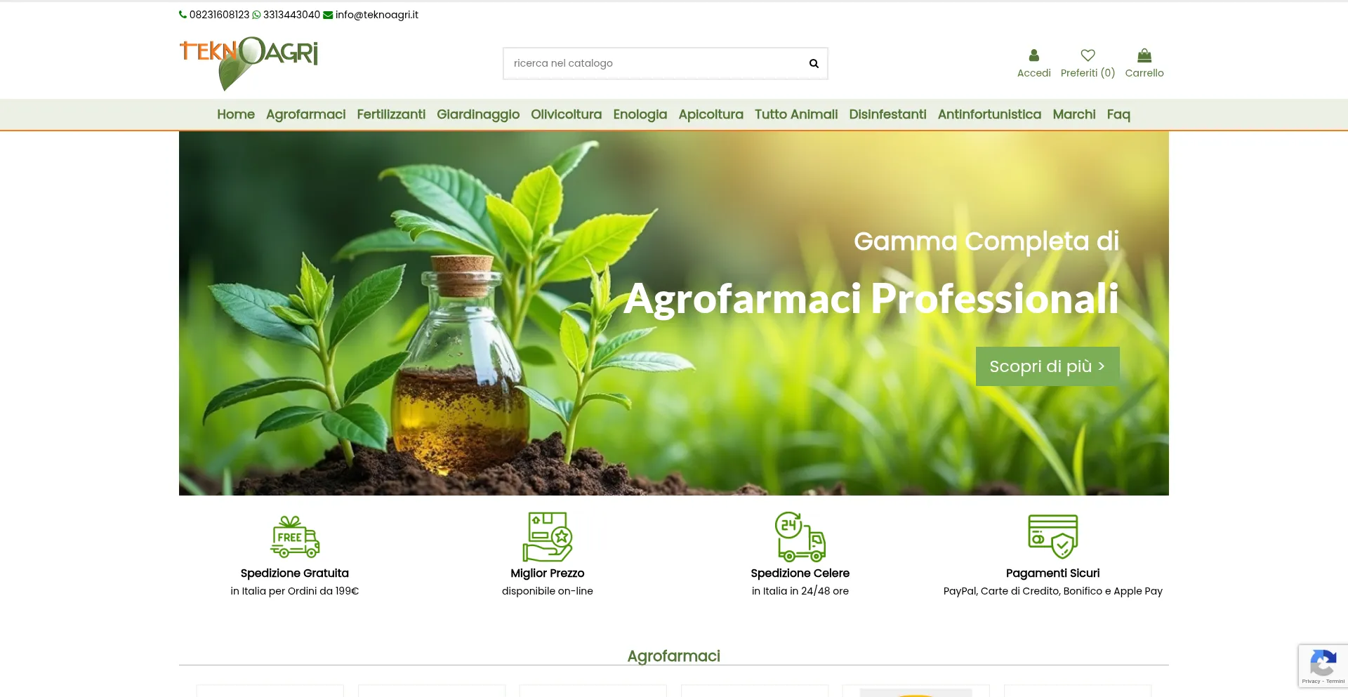 Website screenshot of Teknoagri.it