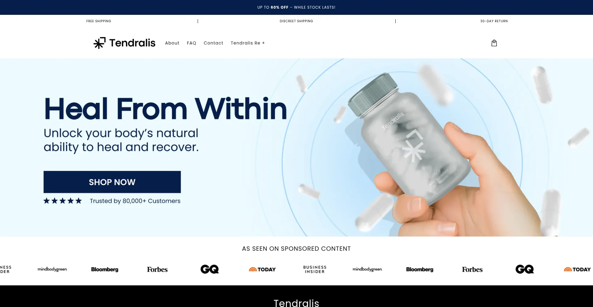 Website screenshot of Tendralis.com