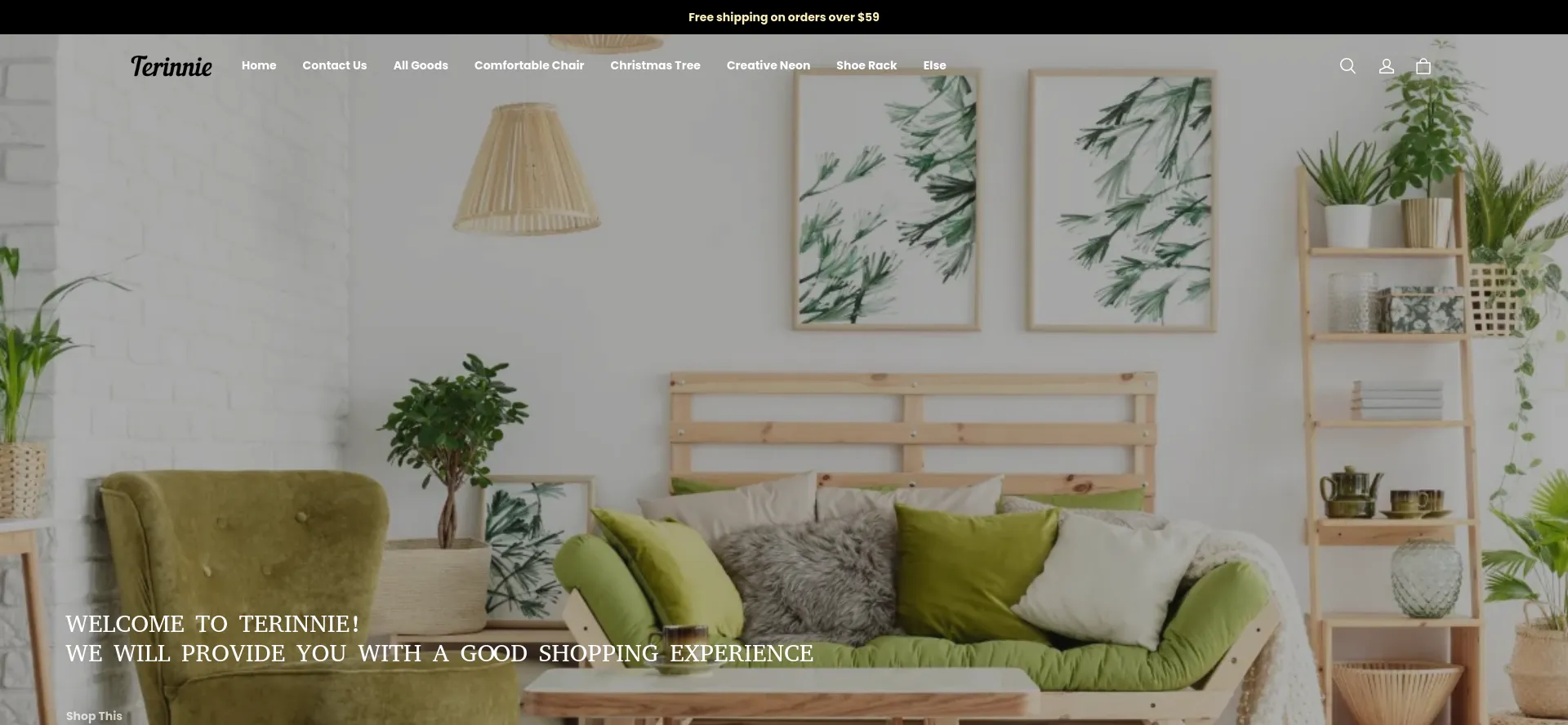 Website screenshot of Terinnie.com
