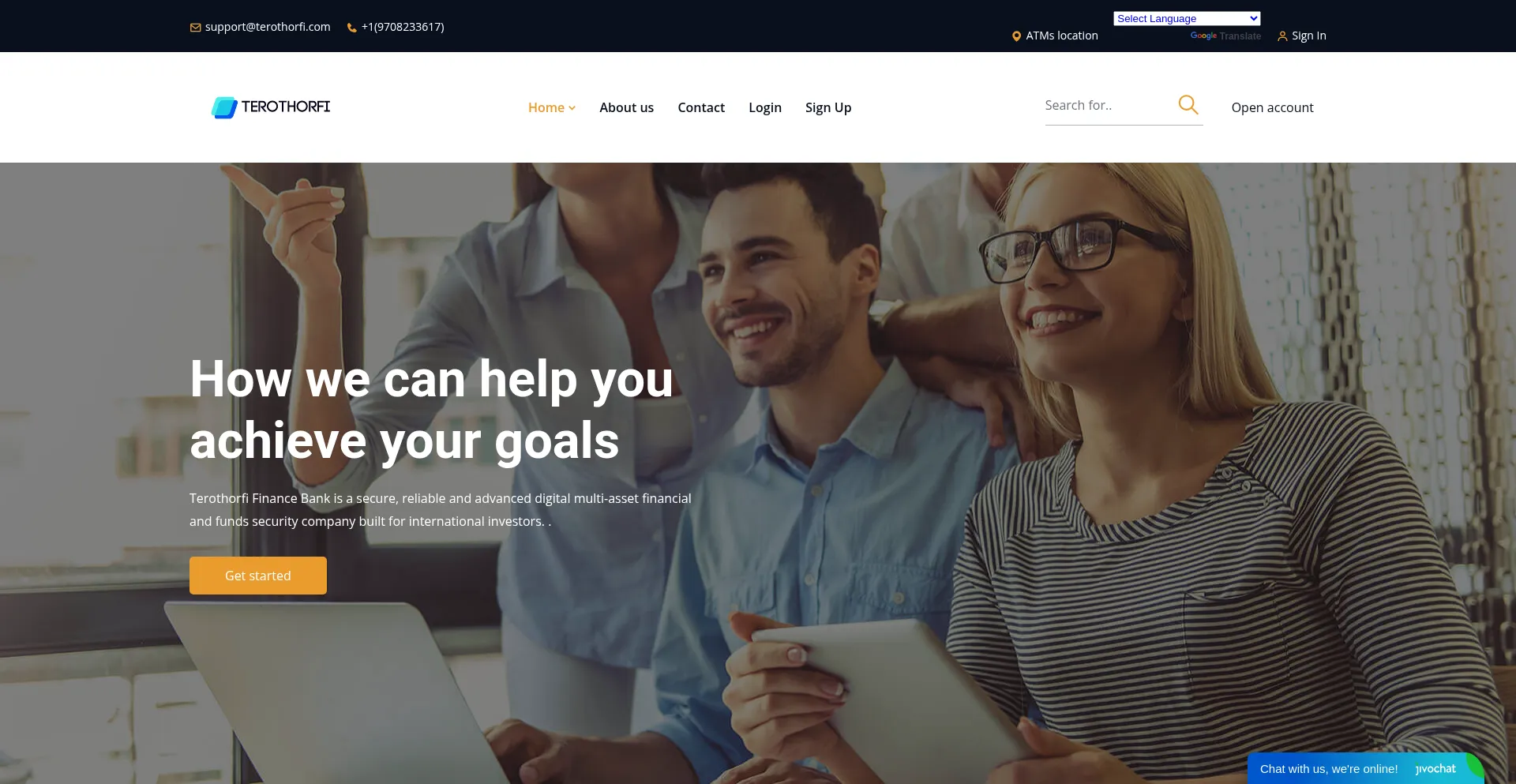 Website screenshot of Terothorfi.com