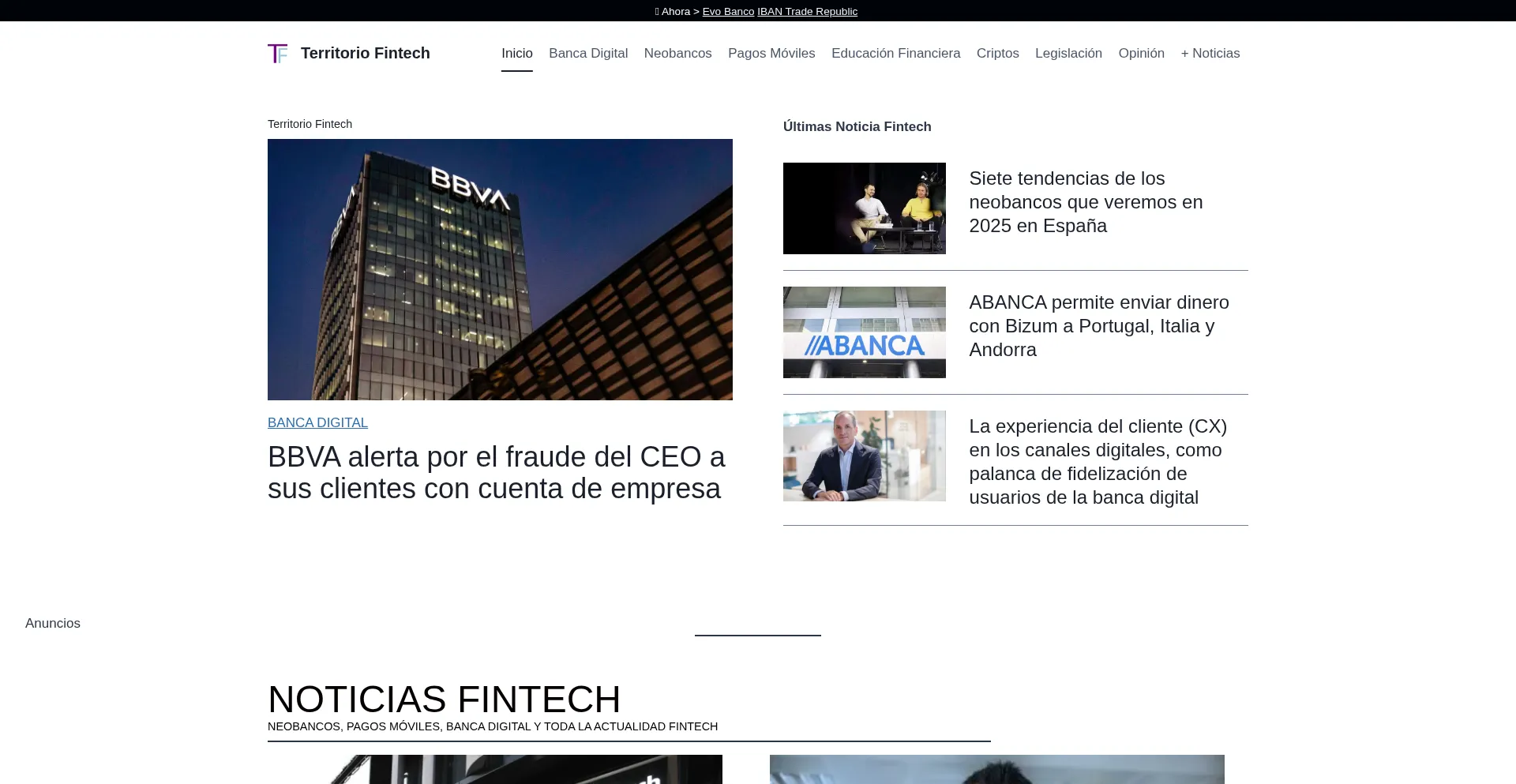 Website screenshot of Territoriofintech.com
