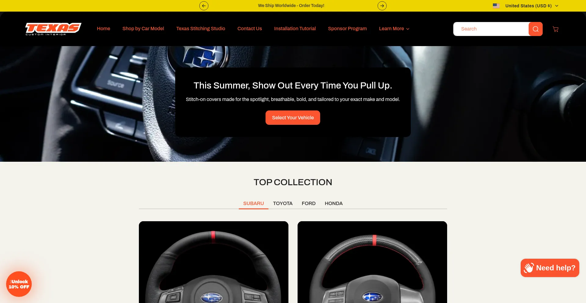 Texascustominterior.com Screenshot
