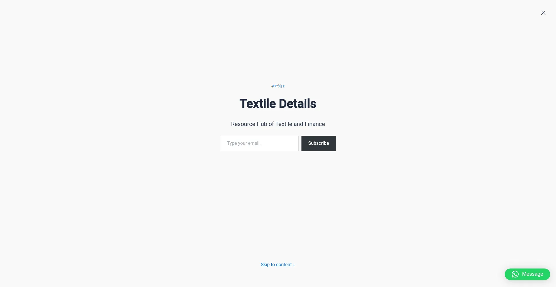 Website screenshot of Textiledetails.com