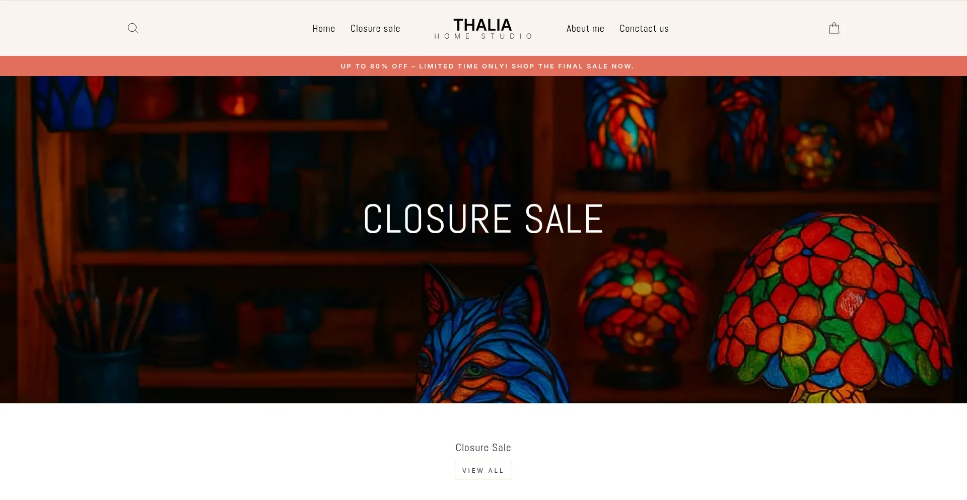 Website screenshot of Thaliahomestudio.com