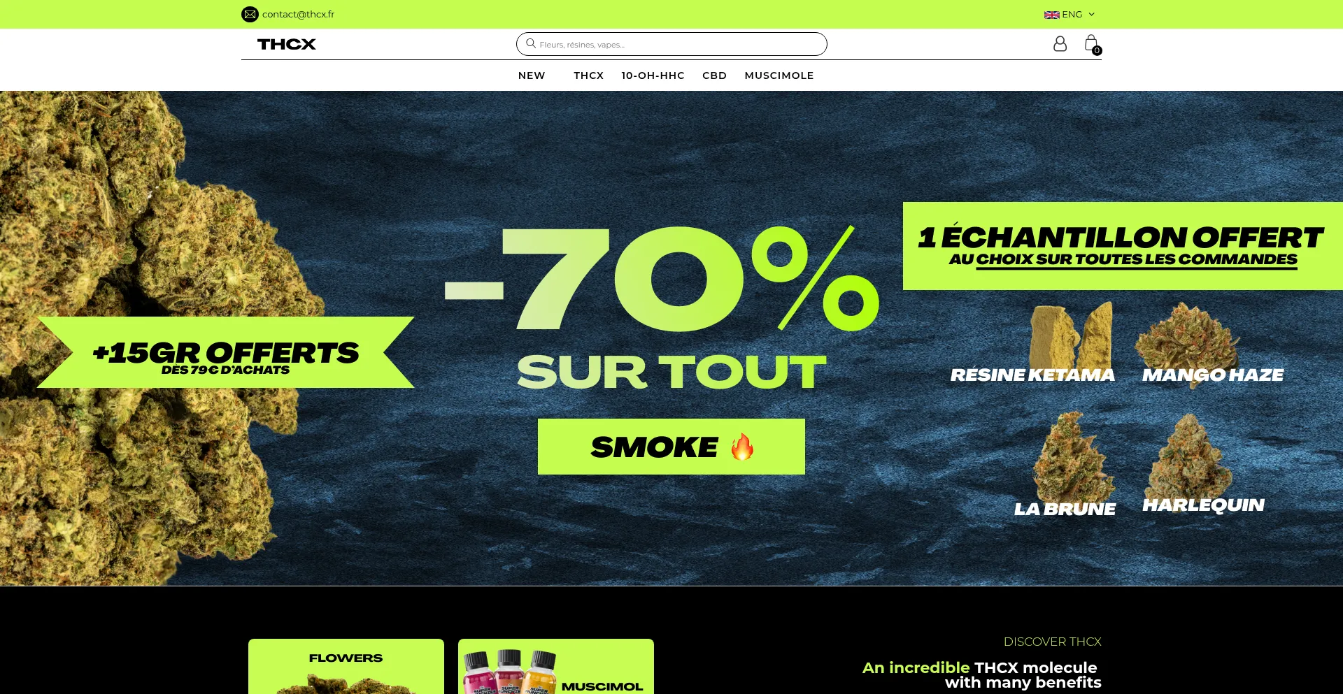 Website screenshot of Thcx.fr