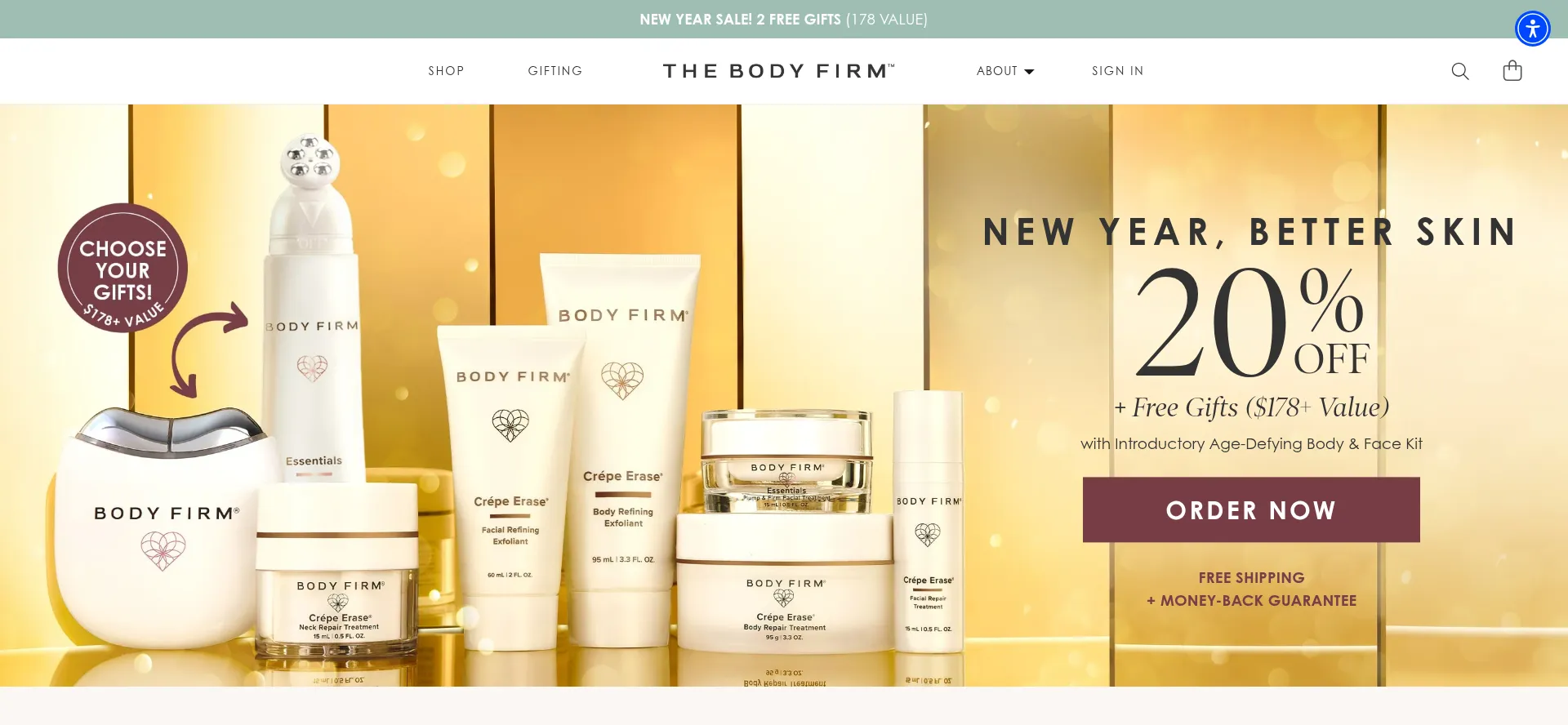 Website screenshot of Thebodyfirm.com