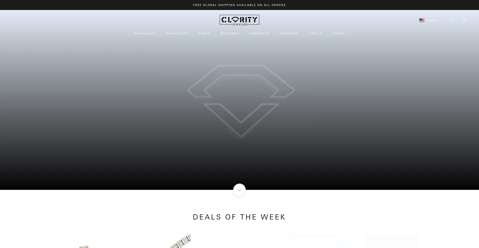 Website screenshot of Theclarityjewelers.com