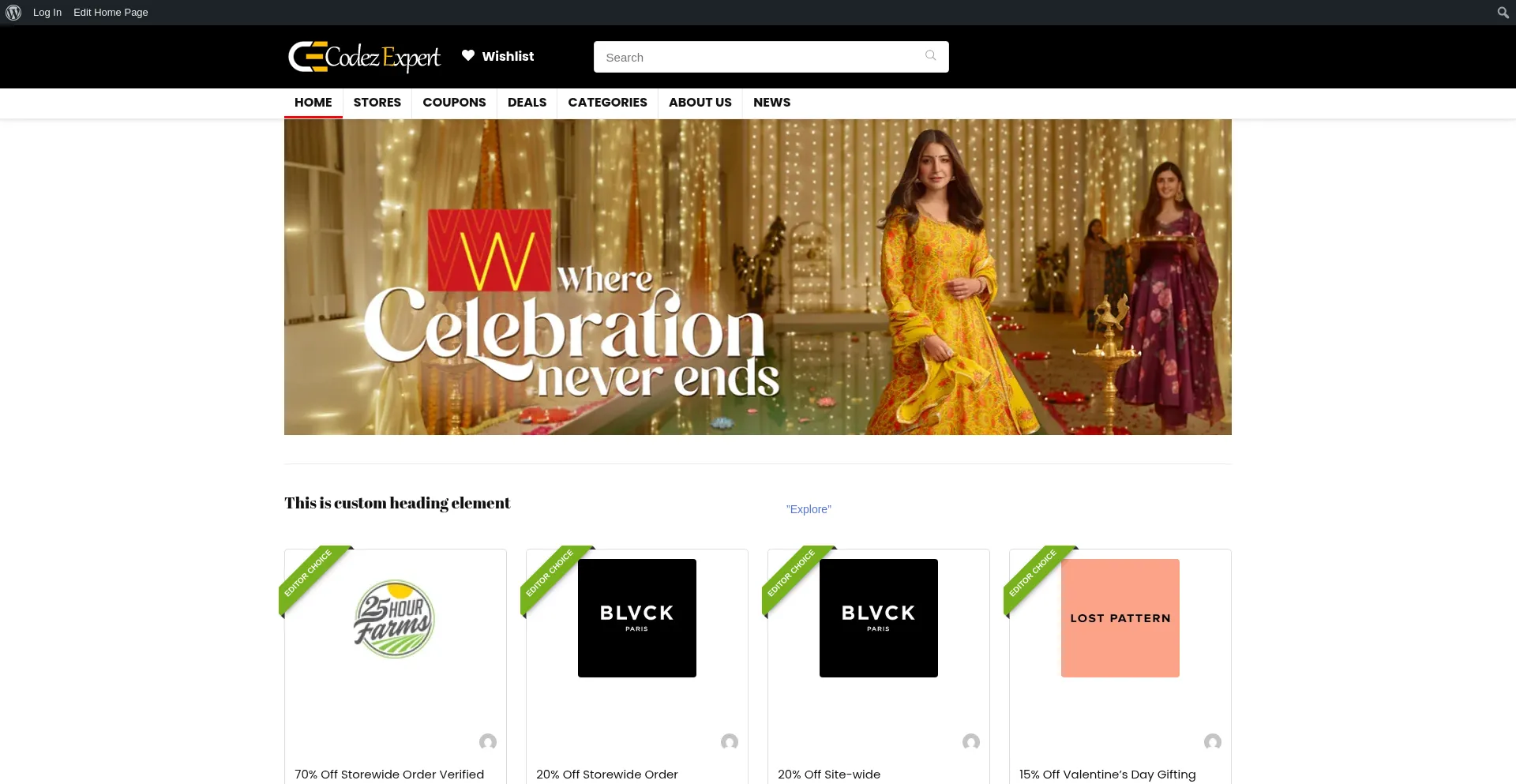 Website screenshot of Thecodezexpert.com