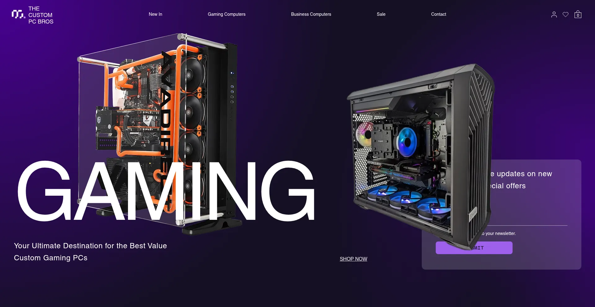 Website screenshot of Thecustompcbros.com