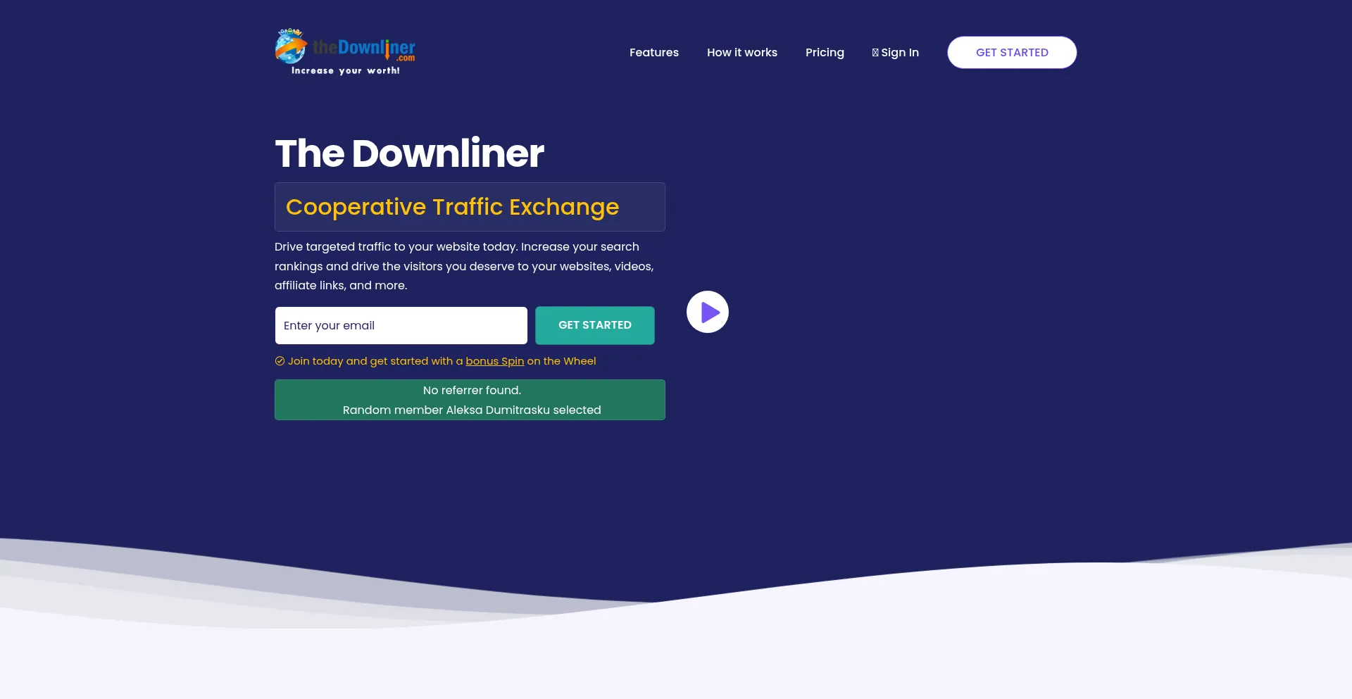 Website screenshot of Thedownliner.com