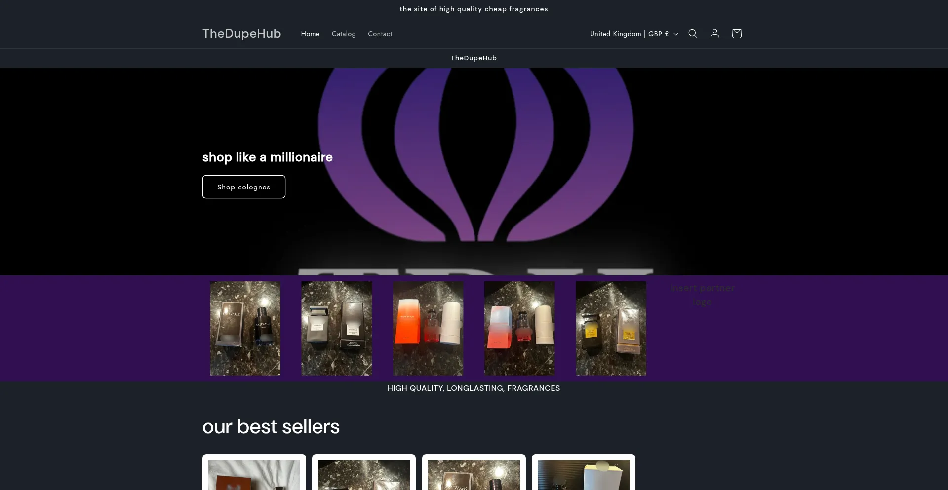 Website screenshot of Thedupehub.com
