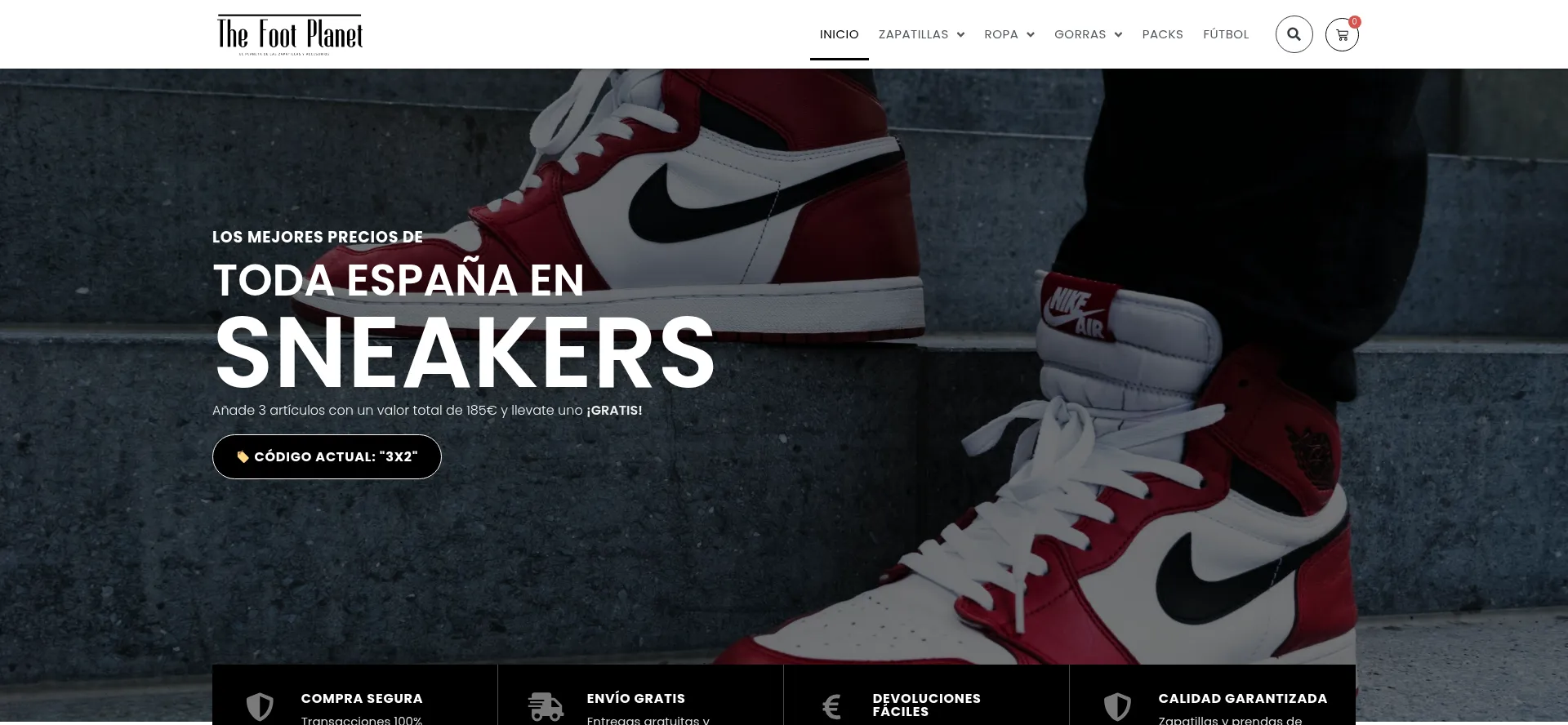 Website screenshot of Thefootplanet.com