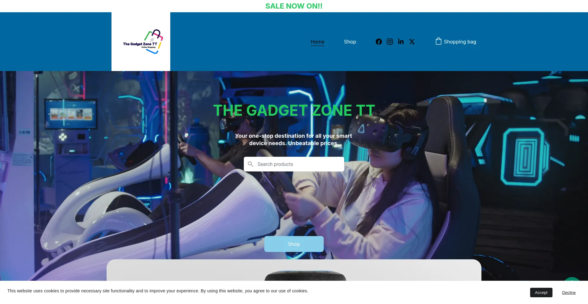 Website screenshot of Thegadgetzonett.com