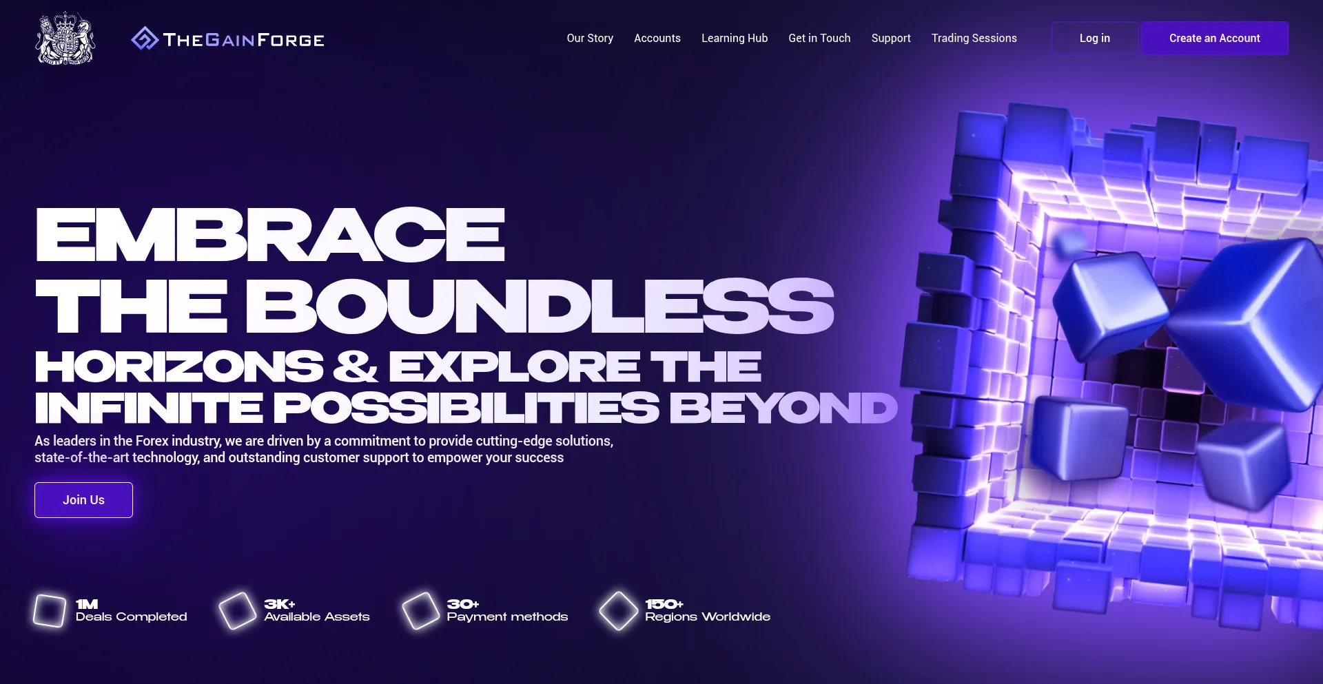 Website screenshot of Thegainforge.com