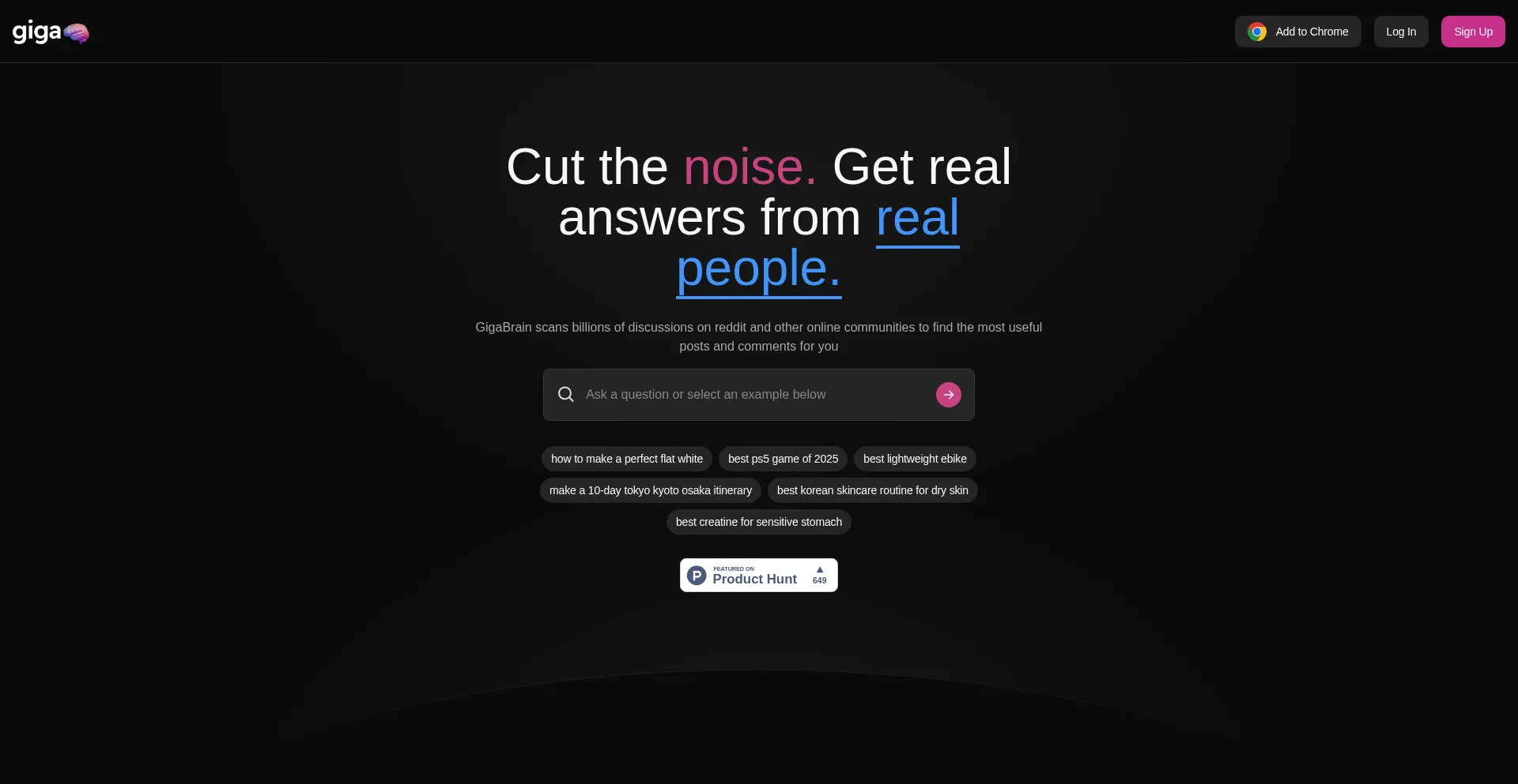 Website screenshot of Thegigabrain.com