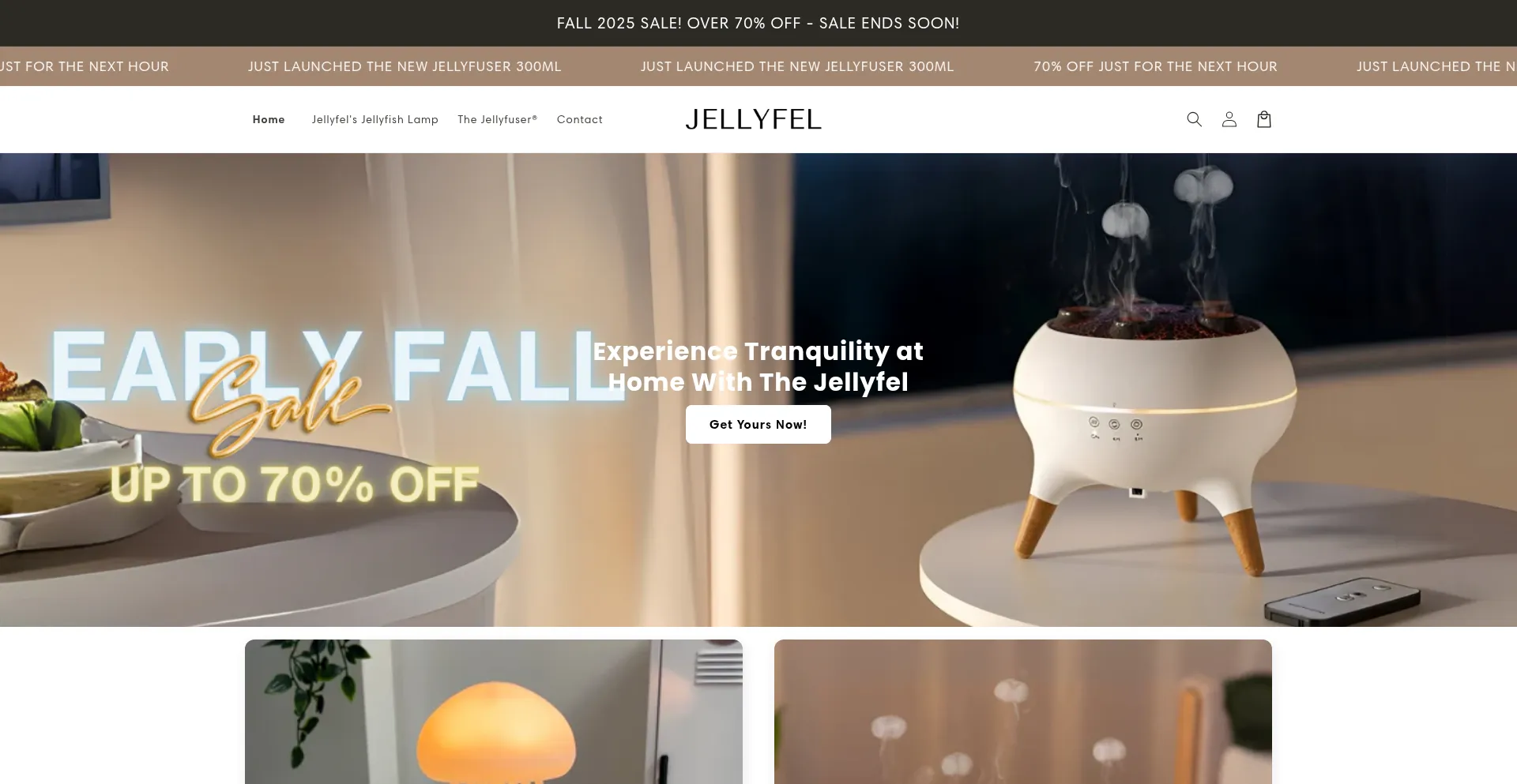 Website screenshot of Thejellyfel.com