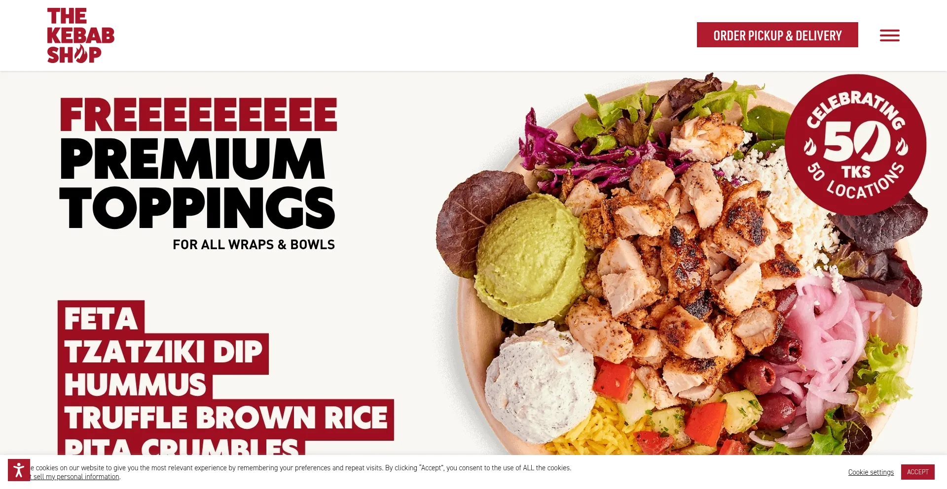 Website screenshot of Thekebabshop.com
