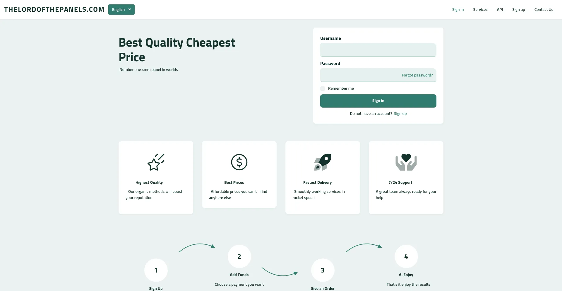 Website screenshot of Thelordofthepanels.com
