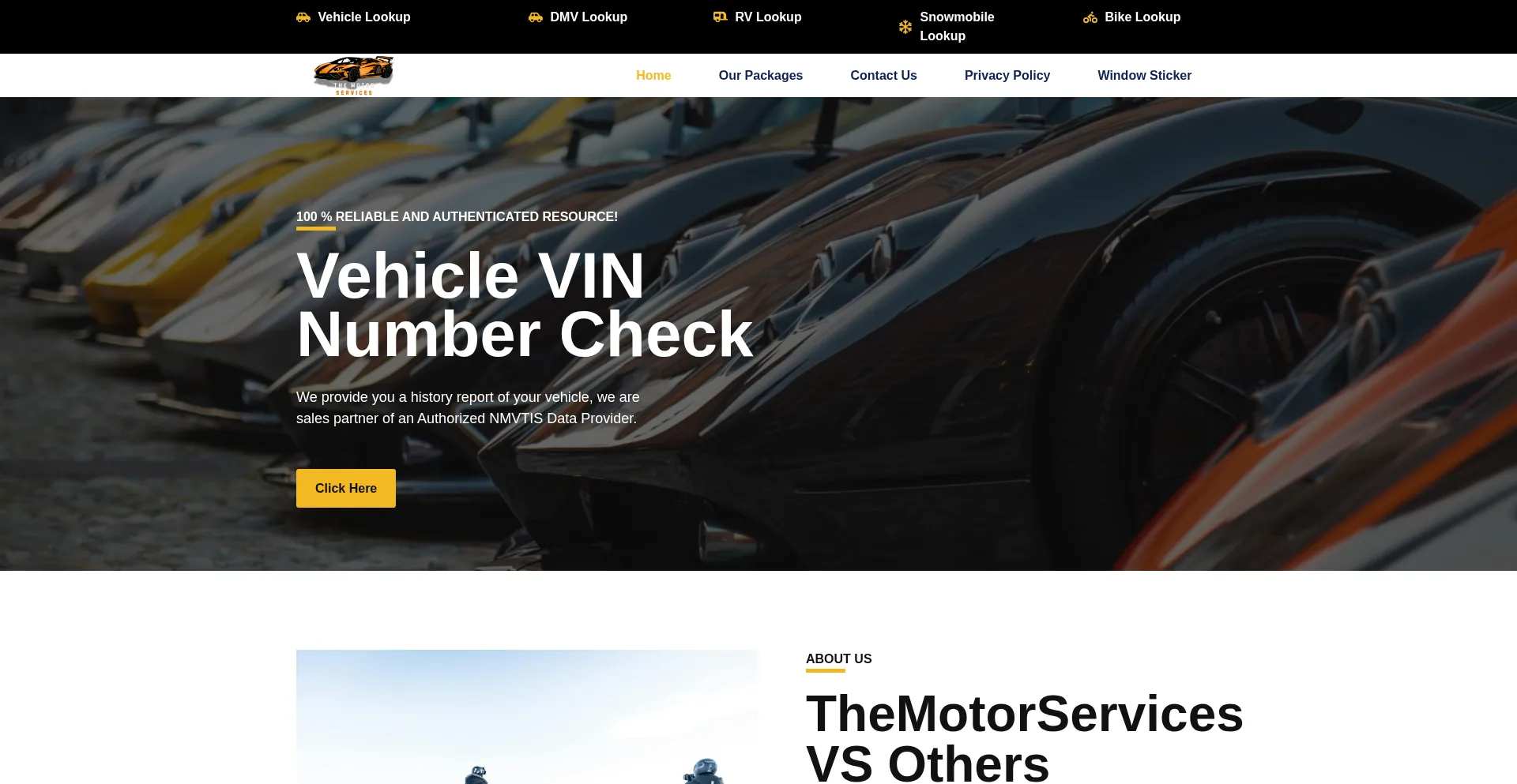 Website screenshot of Themotorservices.com