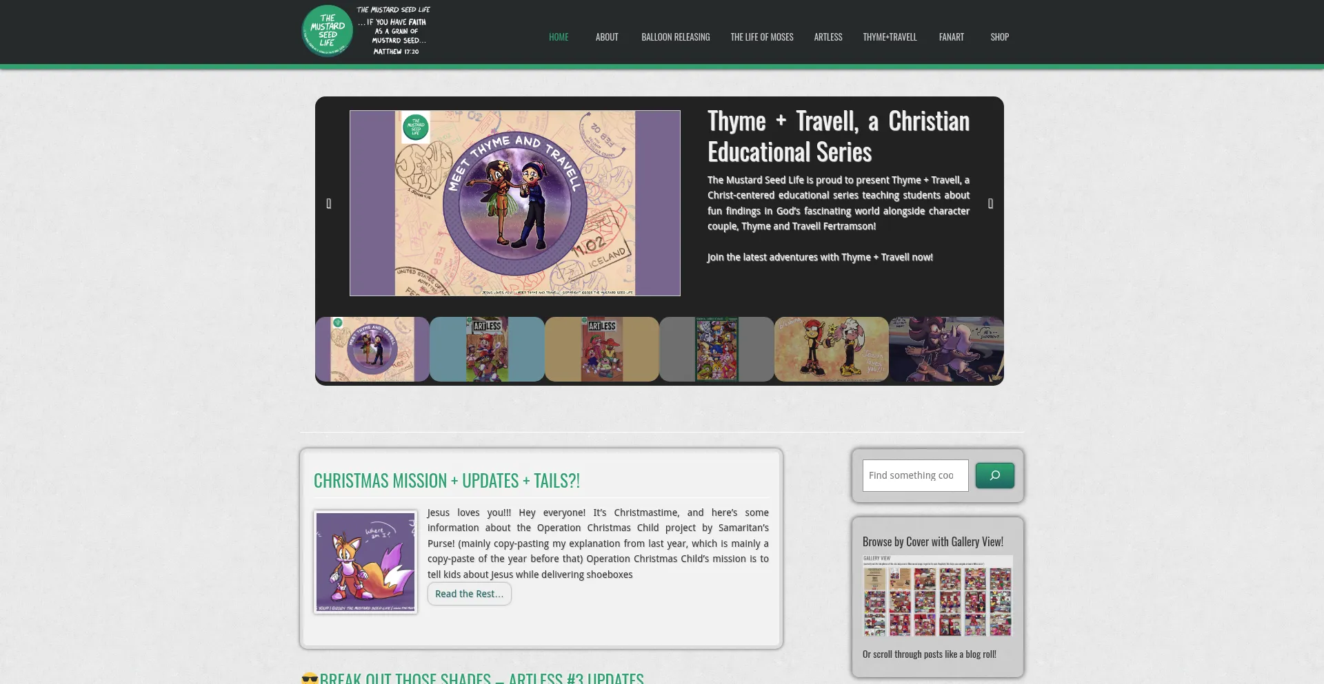 Website screenshot of Themustardseedlife.com