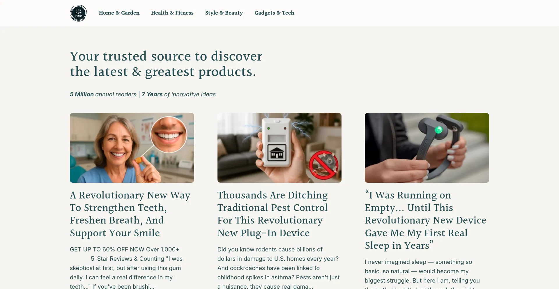 Thenewfind.com Screenshot