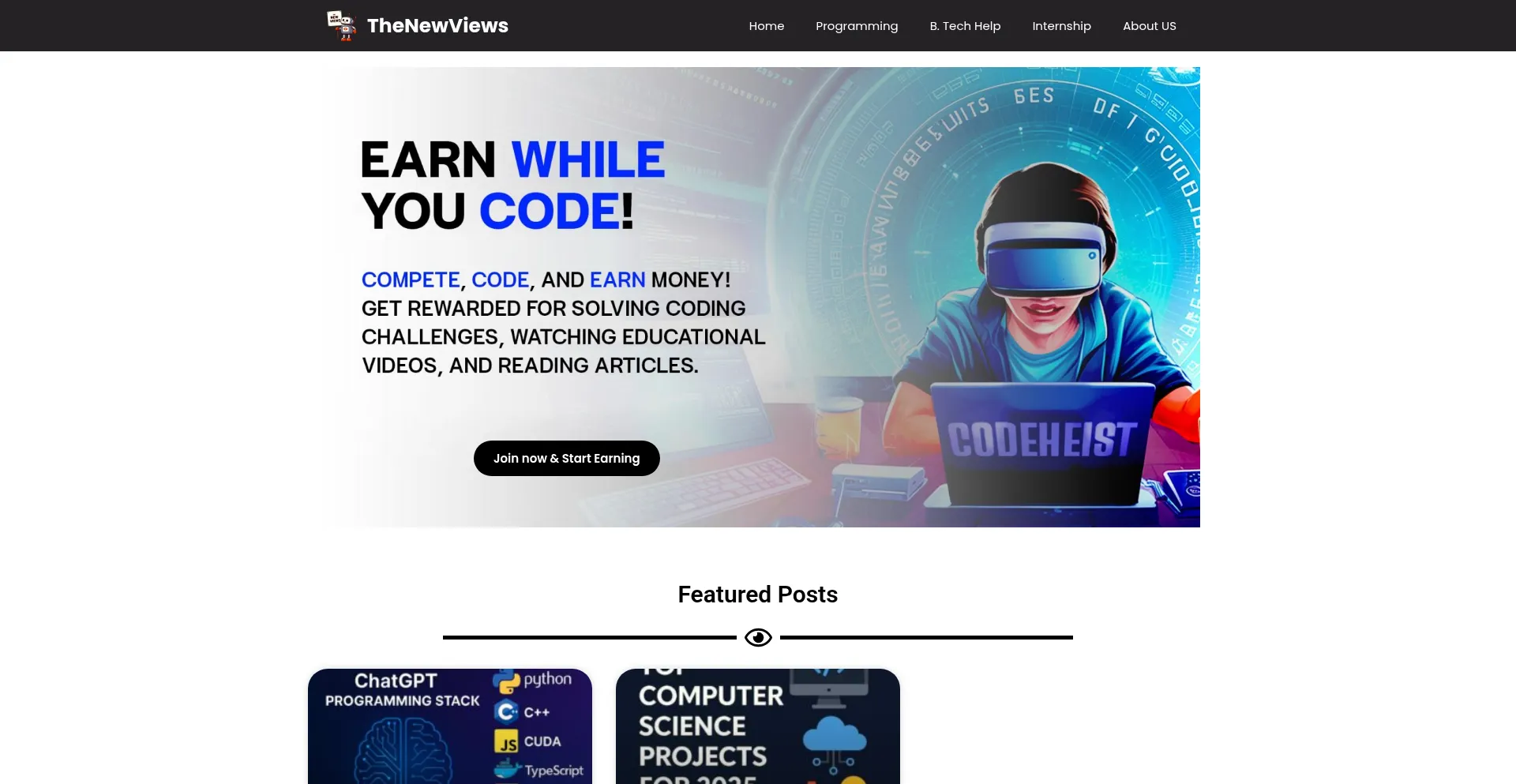 Website screenshot of Thenewviews.com