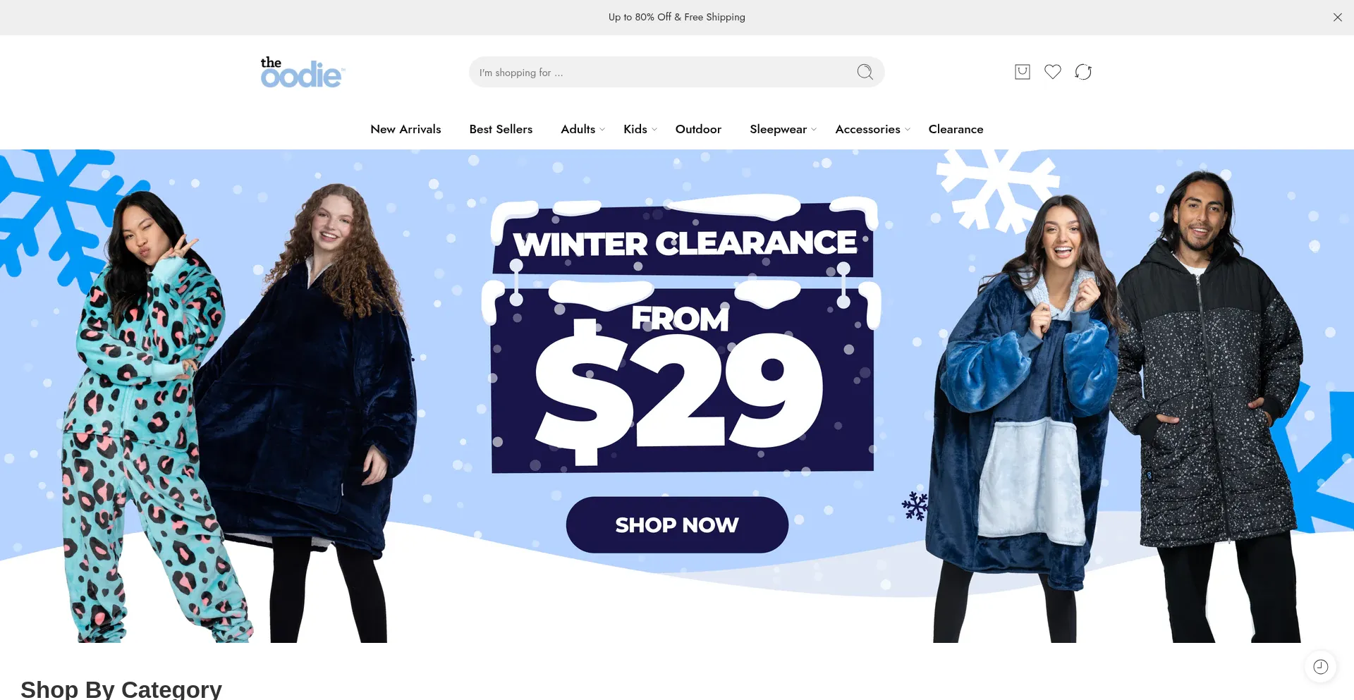Website screenshot of Theoodiewear.com