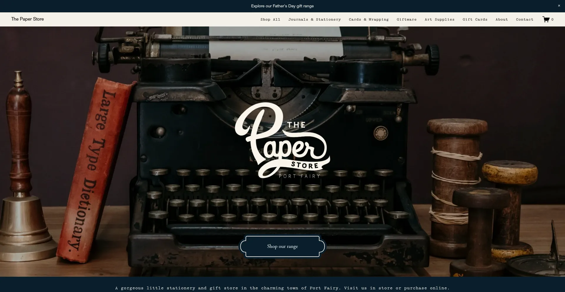 Website screenshot of Thepaperstore.com.au