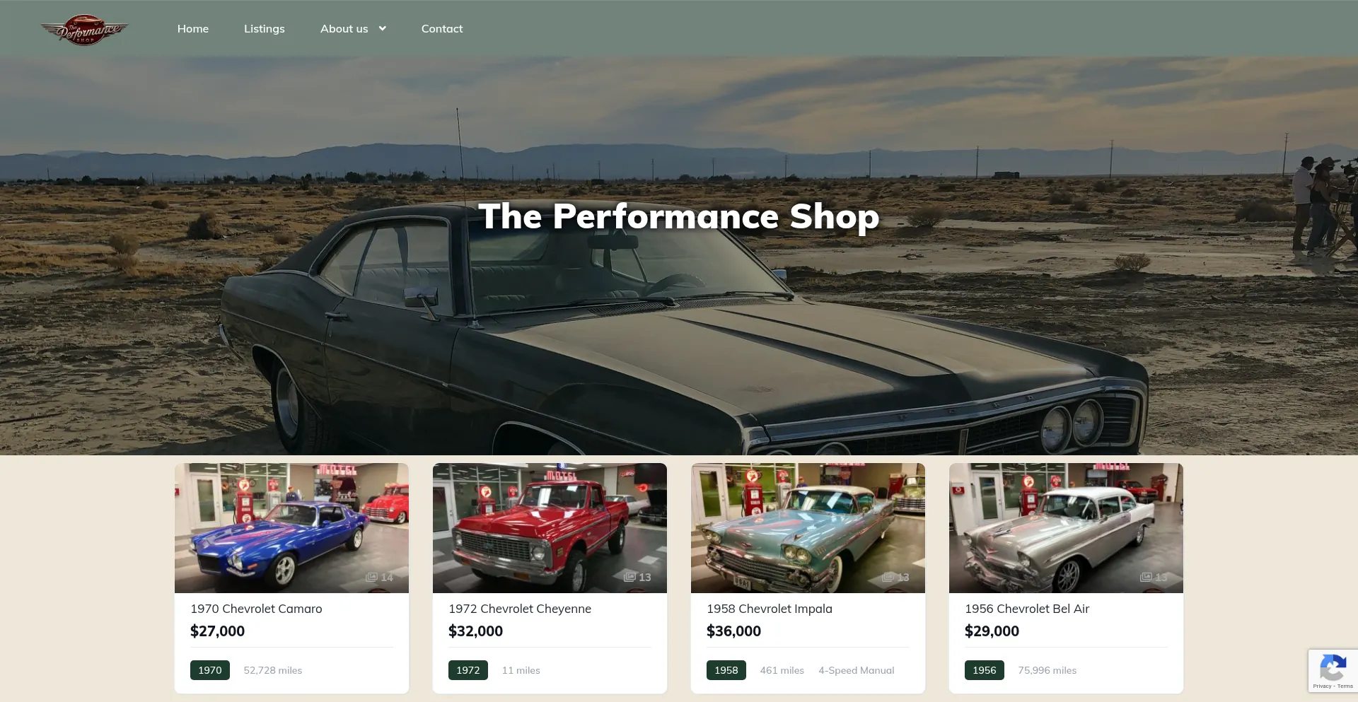 Website screenshot of Theperformance-shop.com