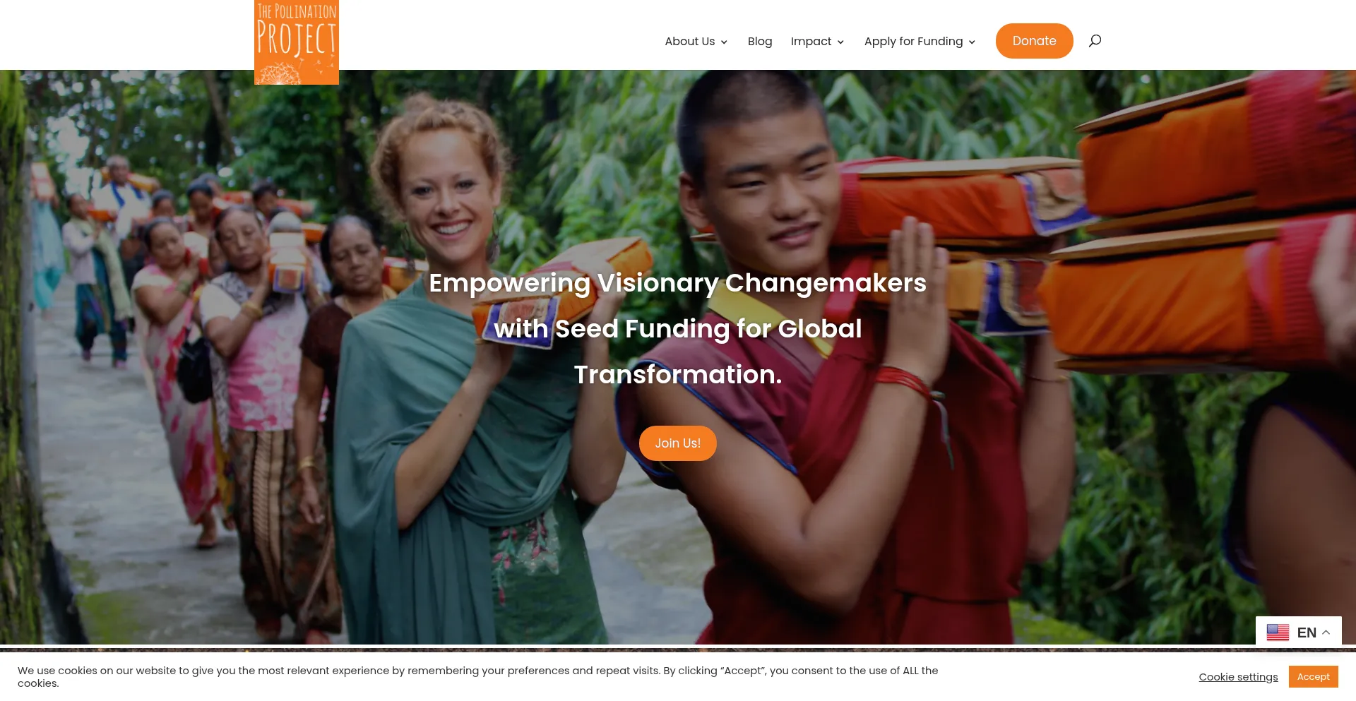 Website screenshot of Thepollinationproject.org